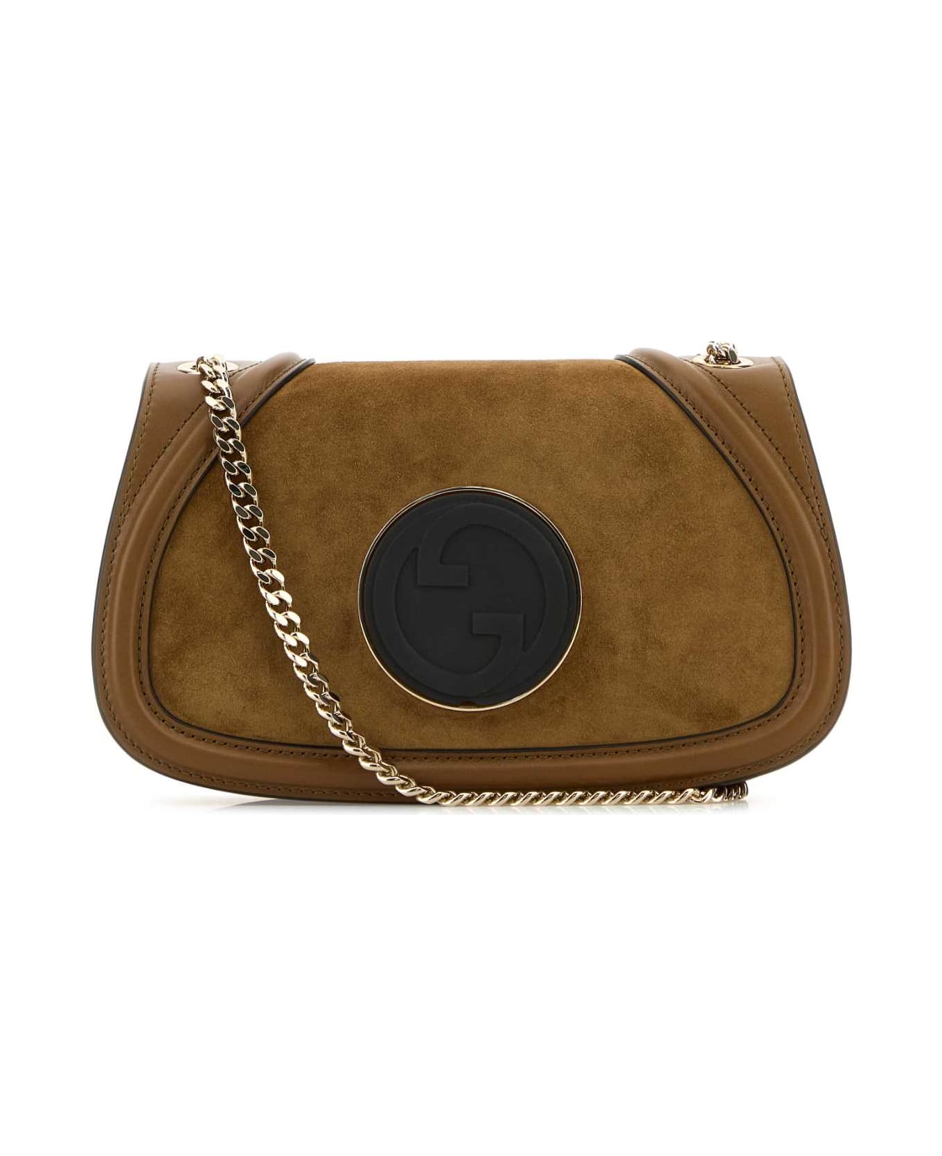 Gucci Caramel Suede And Leather Gucci Blondie Shoulder Bag - CUDAFNECUDAFCUD