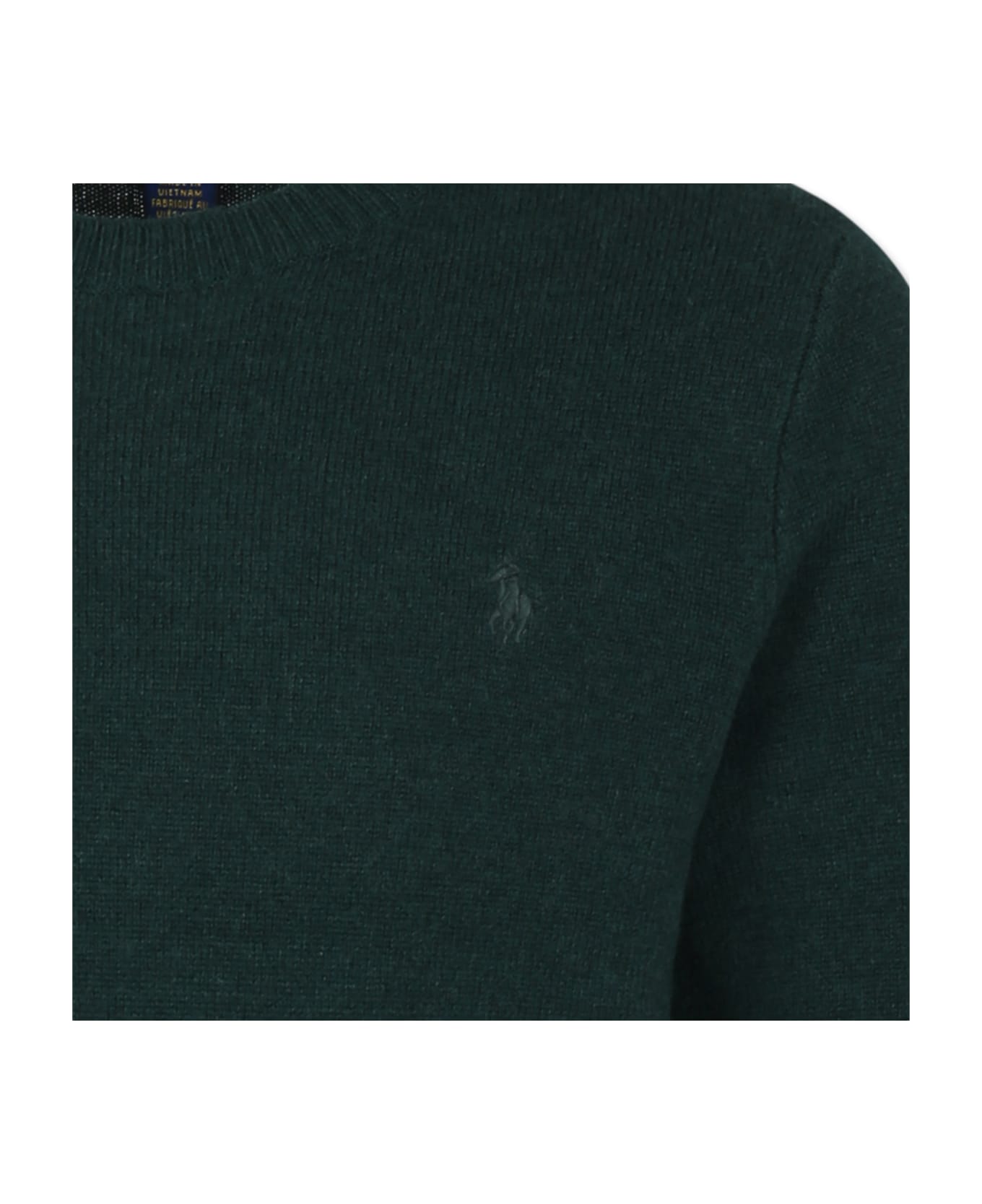 Ralph Lauren Maglione Verde Per Bambino Con Cavallino - Green