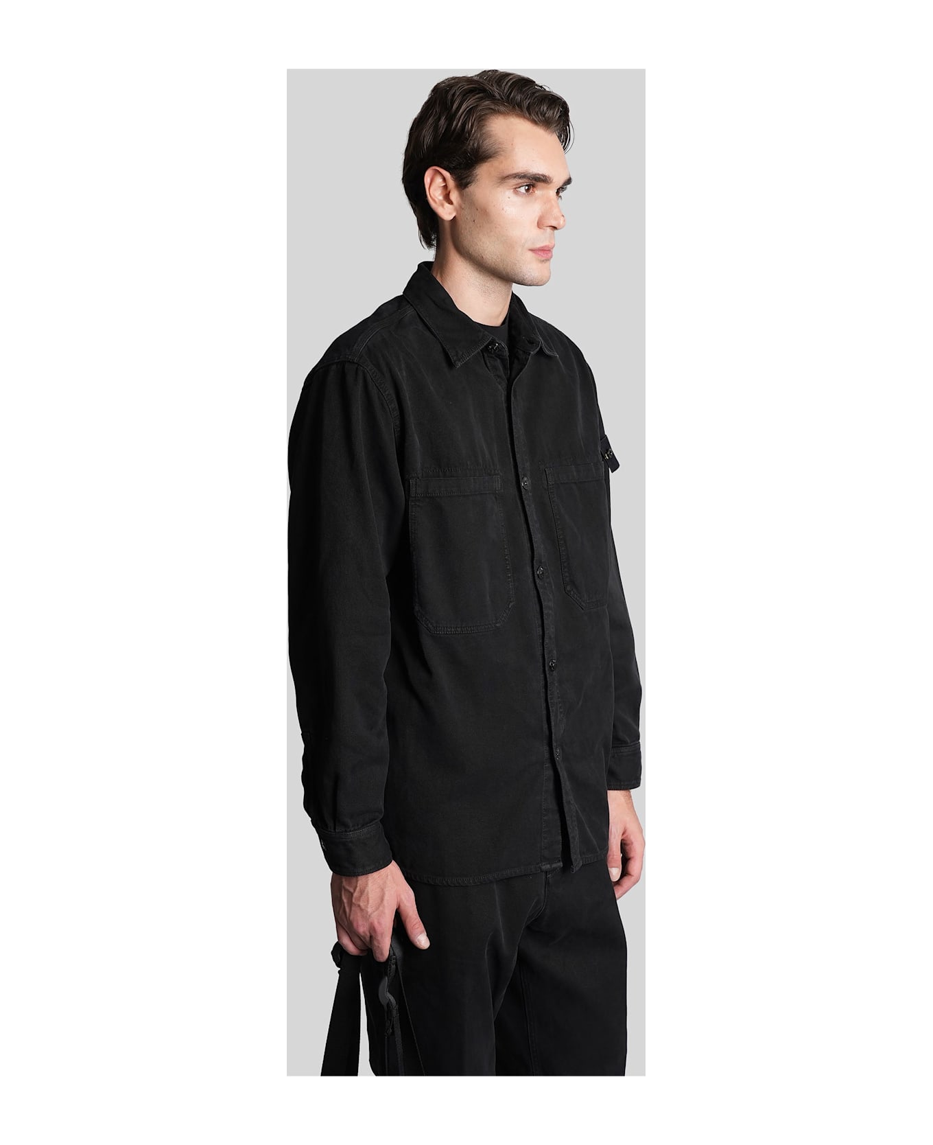 Stone Island Shirt In Black Cotton - black シャツ