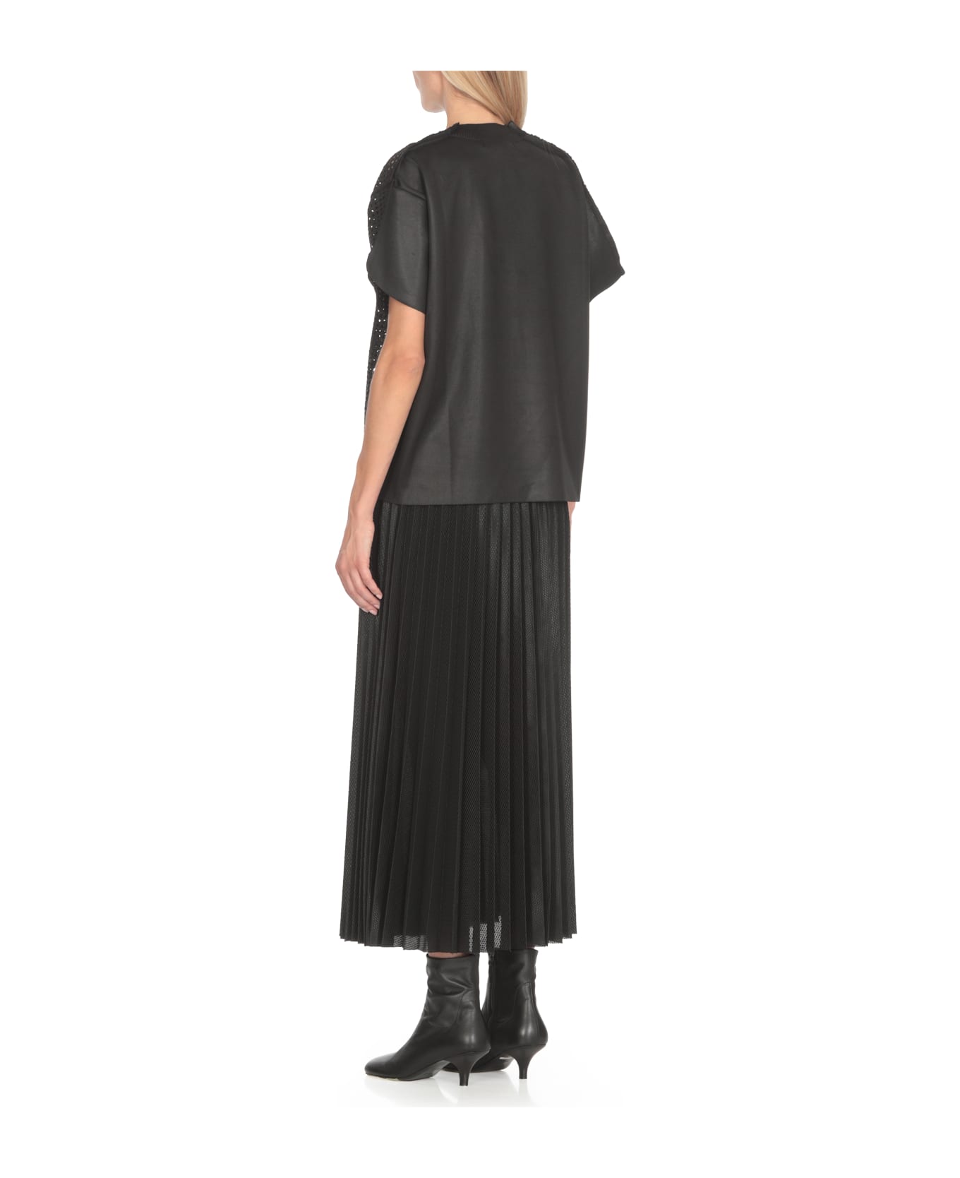 Junya Watanabe T-shirt With Net - Black