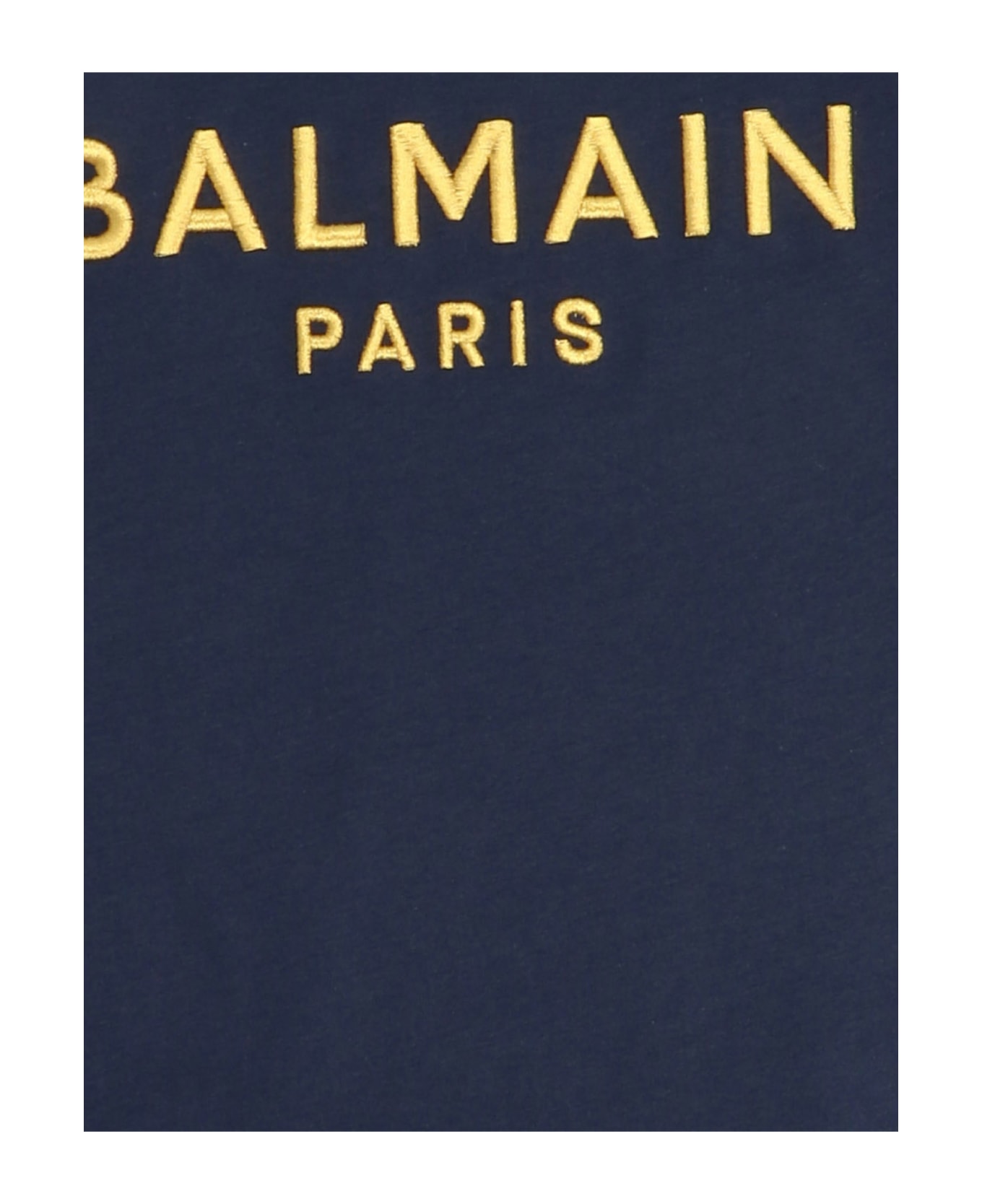 Balmain Logo Embroidery T-shirt - Blue