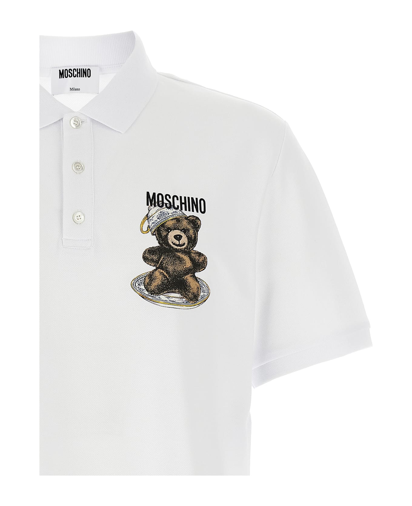 Moschino Press Polo Shirt - White