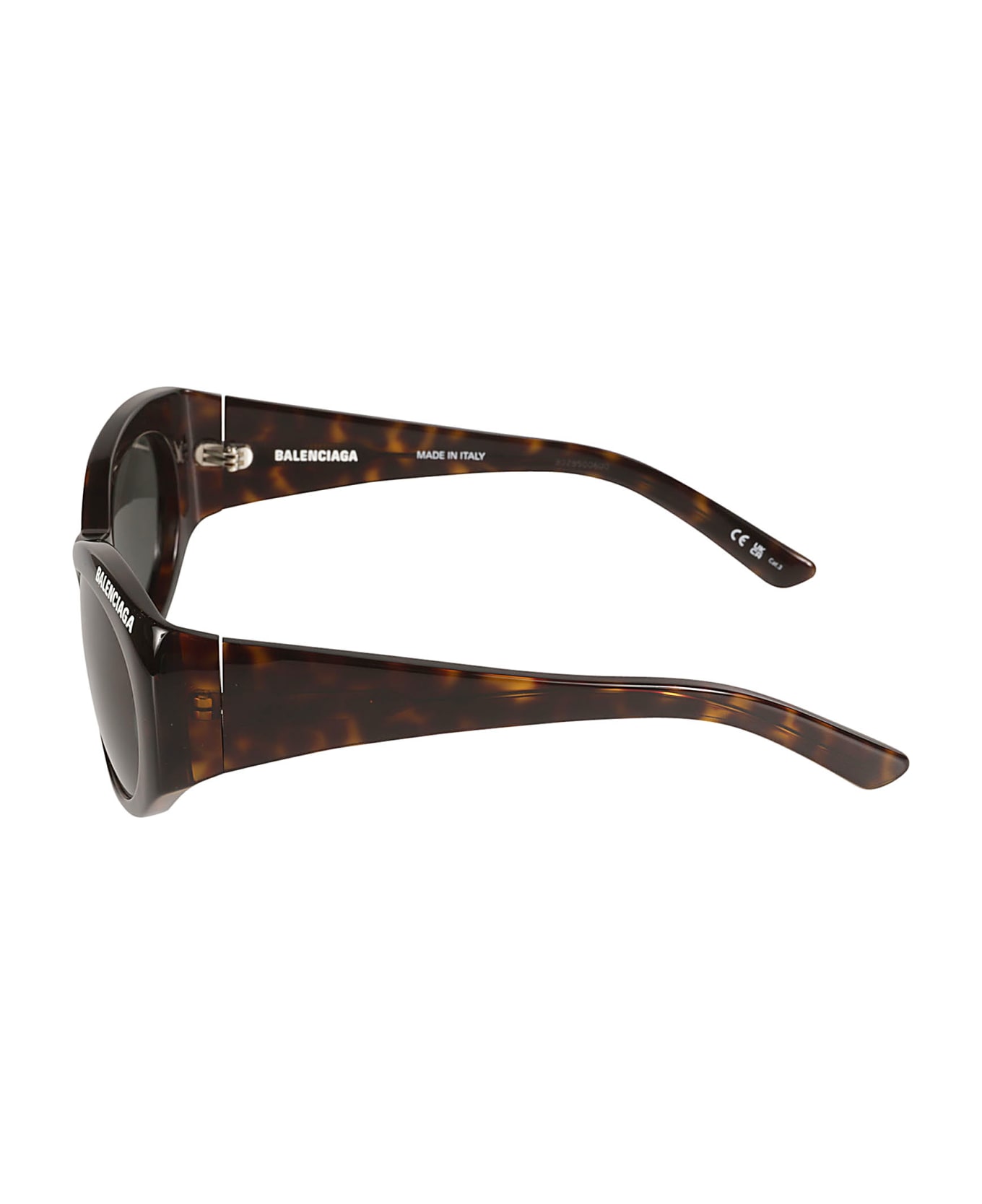 Balenciaga Eyewear Flame Effect Round Frame Sunglasses - Havana/Green
