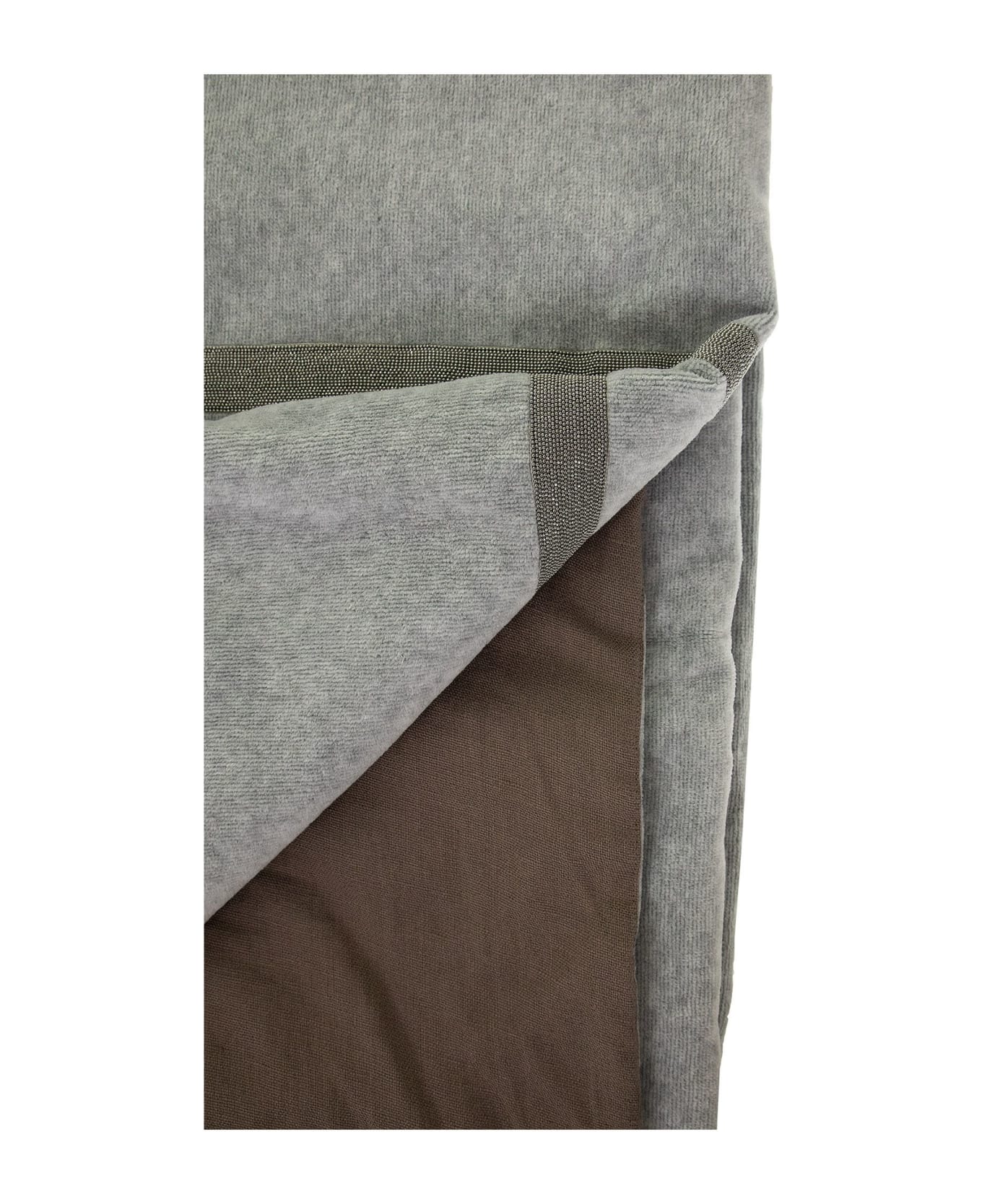 Brunello Cucinelli Cotton Beach Towel With Monile - Grey タオル