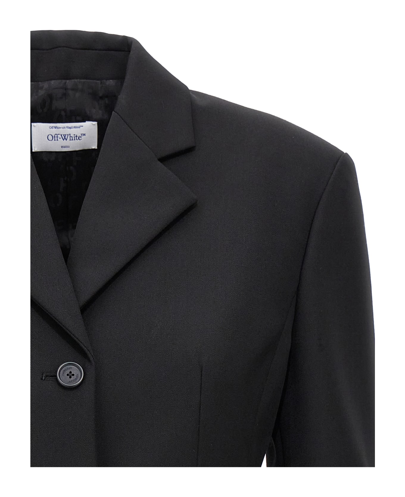 Off-White Fitted Single-breasted Virgin Wool Blazer - Black ブレザー