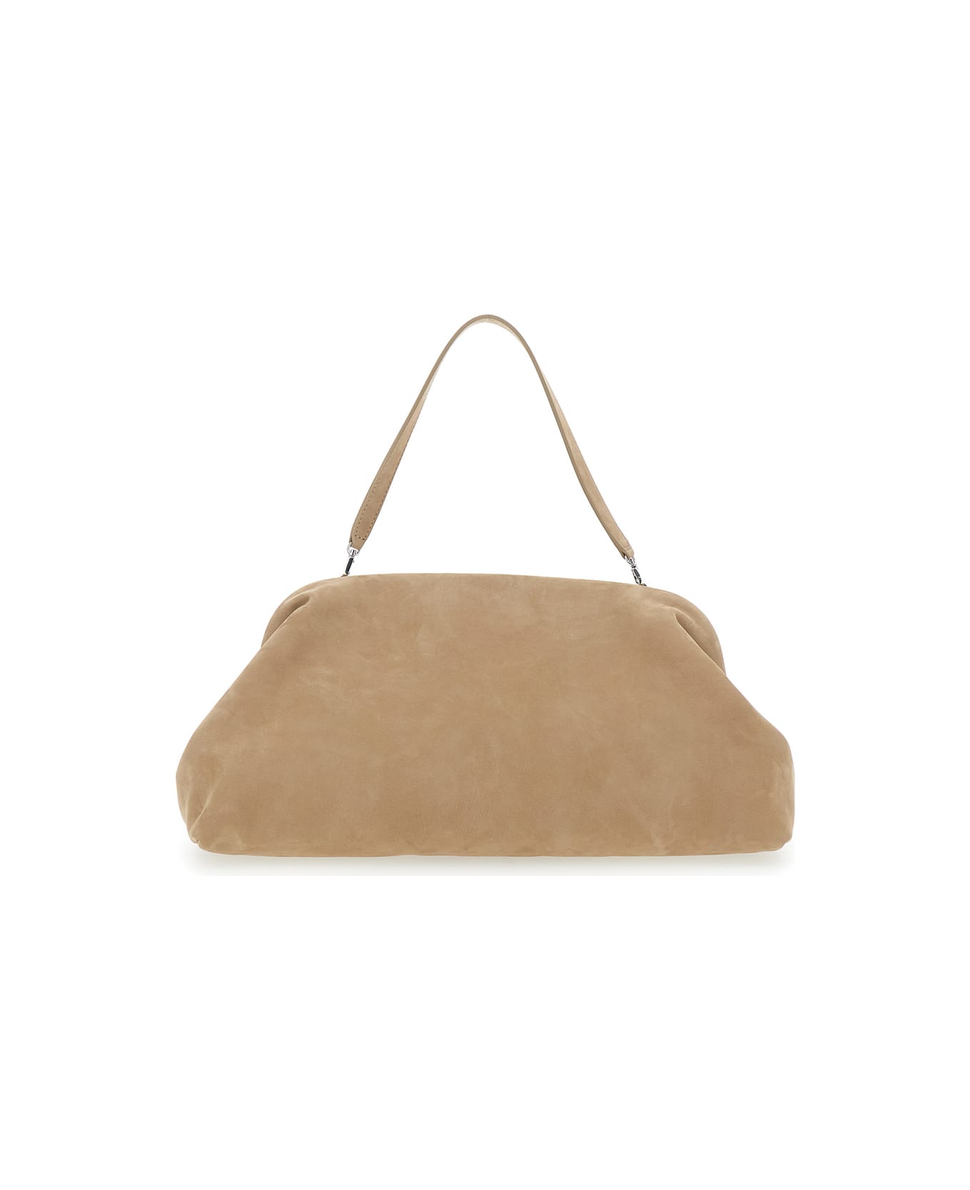 Philosophy di Lorenzo Serafini Beige Shoulder Bag With Logo Lettering On The Front And Removable Shoulder Strap In Leather Woman - Beige