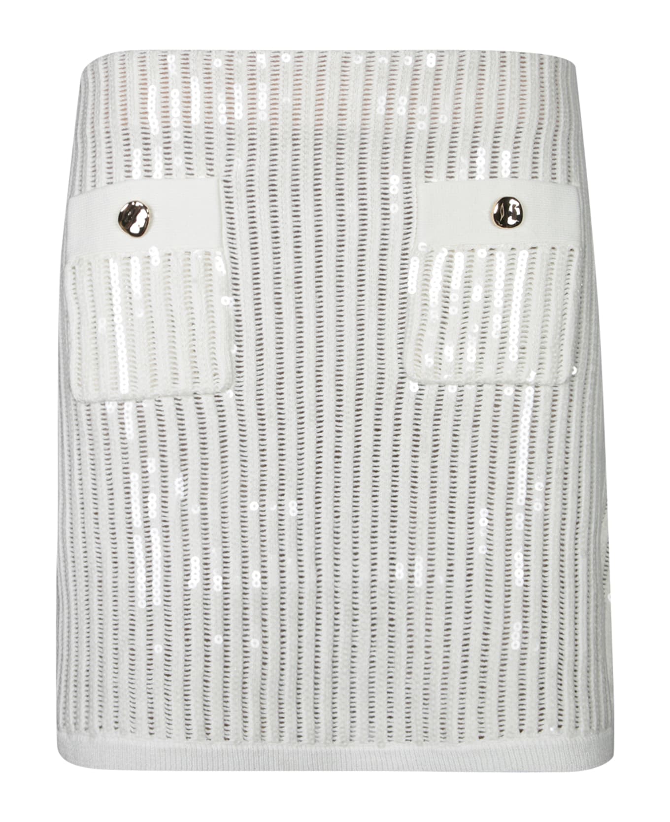 self-portrait 
crochet
 Skirt In White Cotton Blend - White