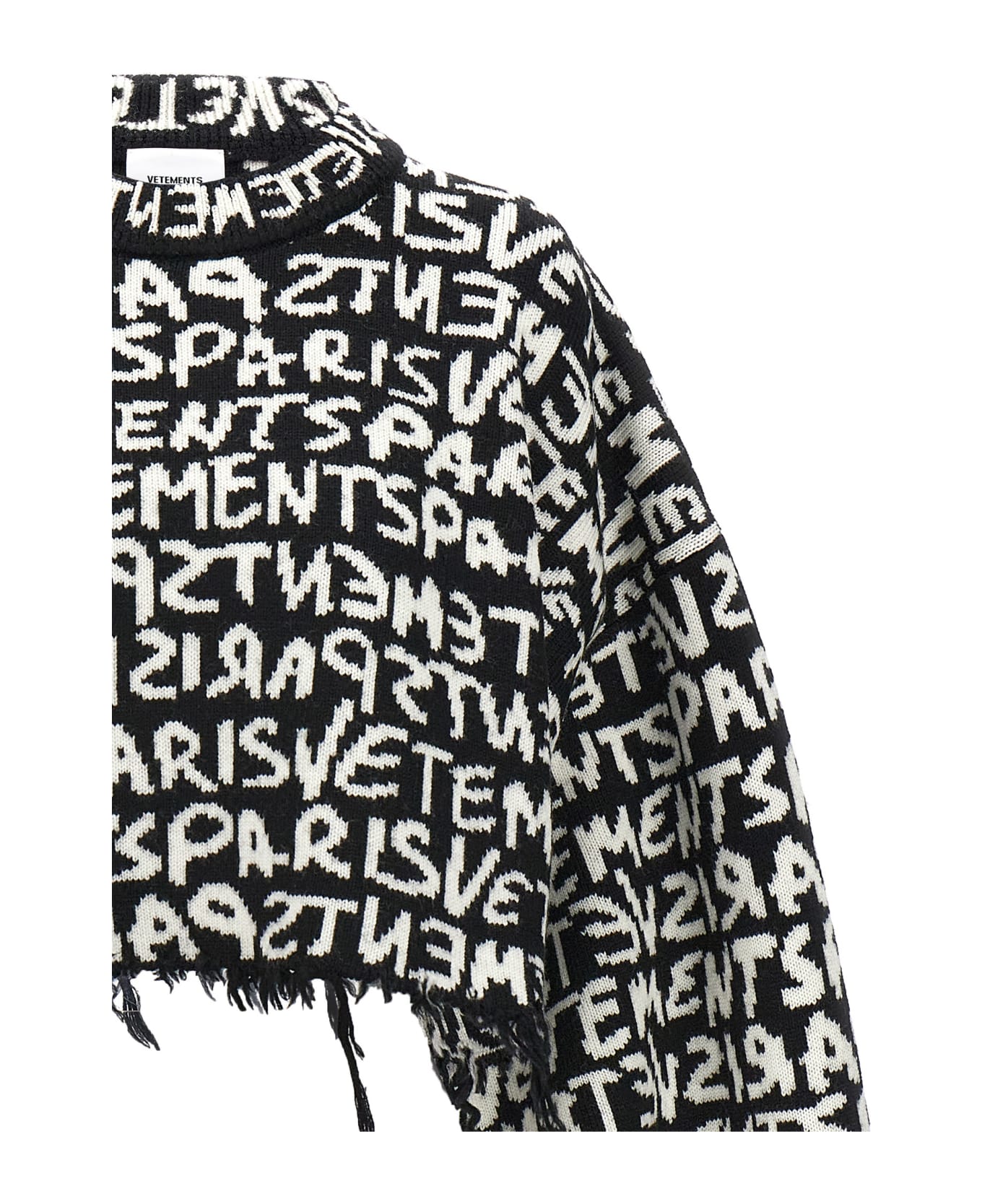 VETEMENTS 'graffiti Monogram' Sweater - White/Black ニットウェア