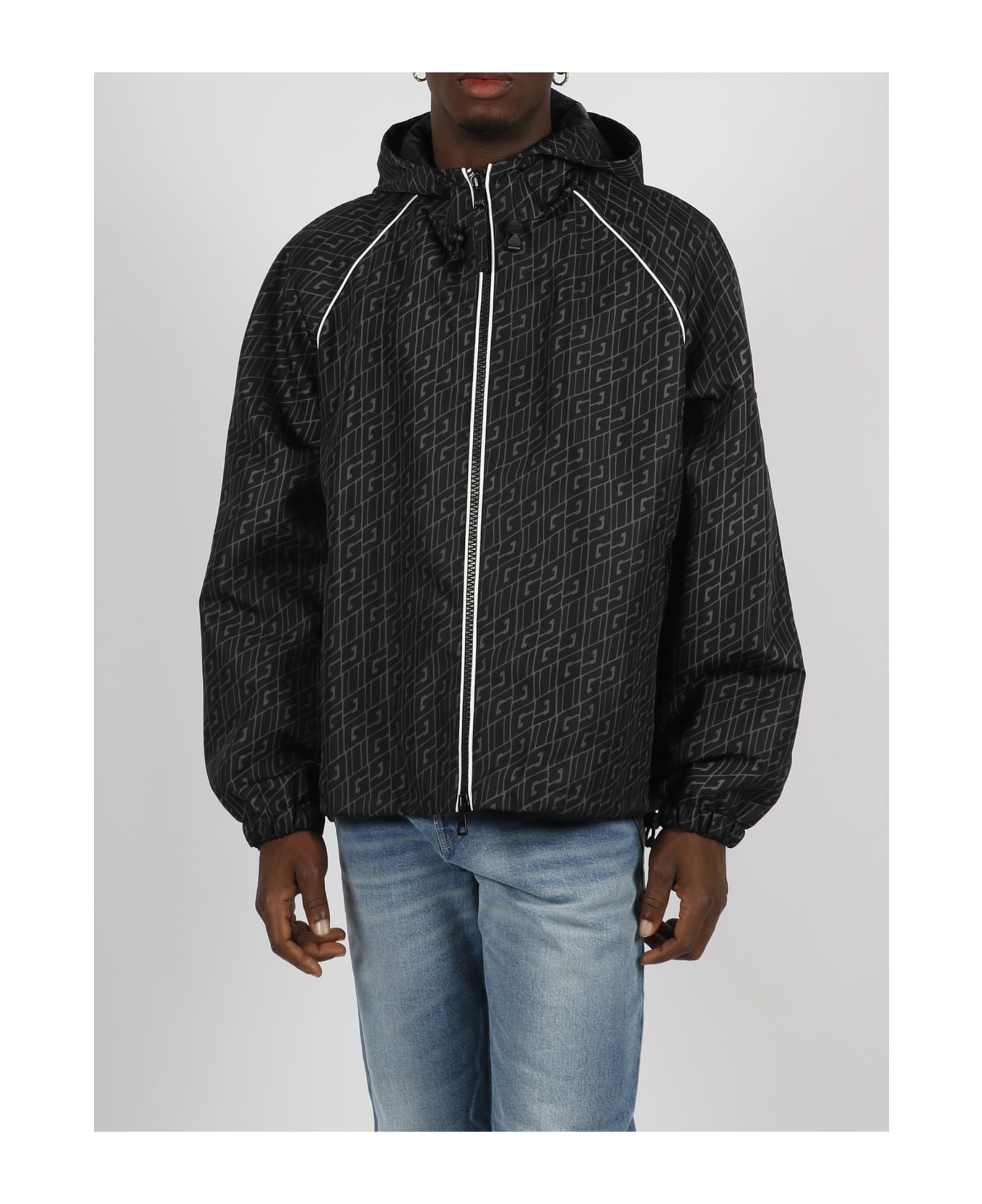 Gucci Monogram Windbreaker Jacket - Black