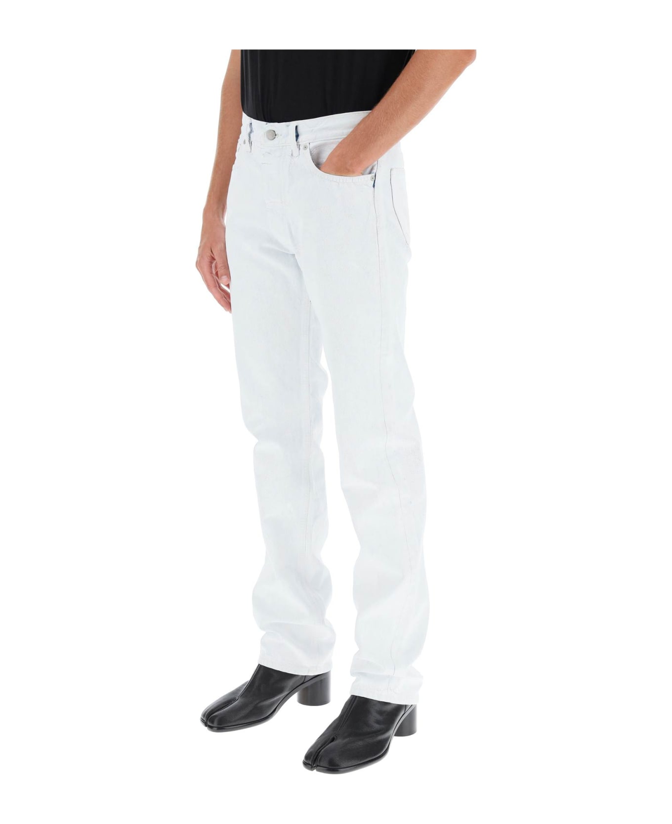 Maison Margiela Paint Effect Denim Jeans - WHITE PAINT (White)