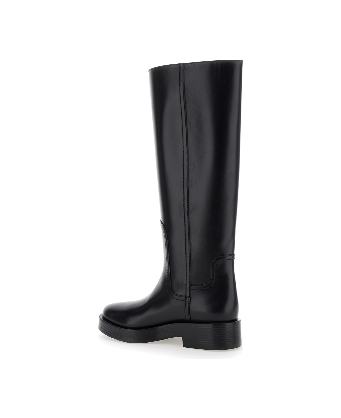 Casadei 'charlie' Black Knee High Boots In Leather Woman - Black