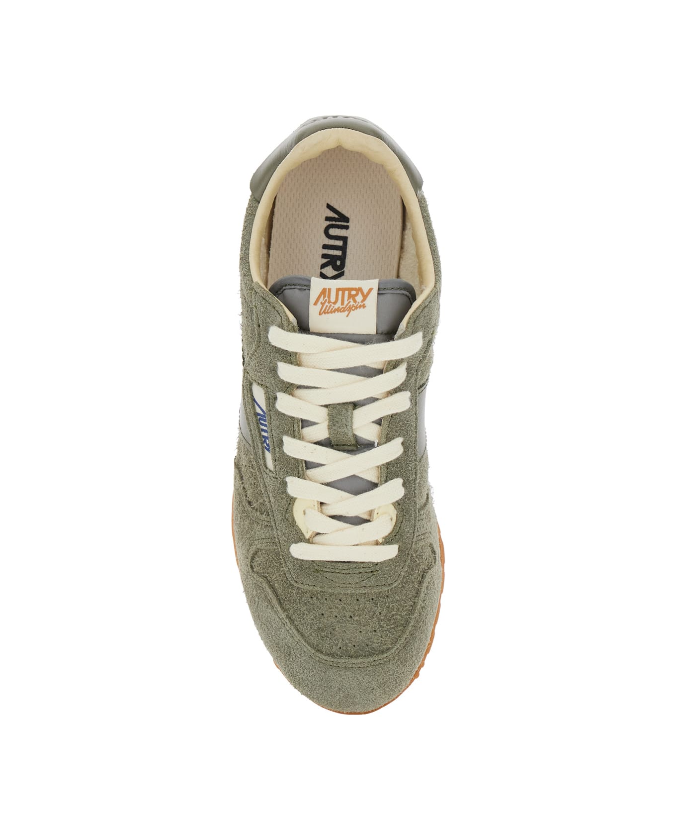 Autry 'windspin' Green Low Top Sneakers With Logo Patch On Tongue And Side In Suede Woman - Green