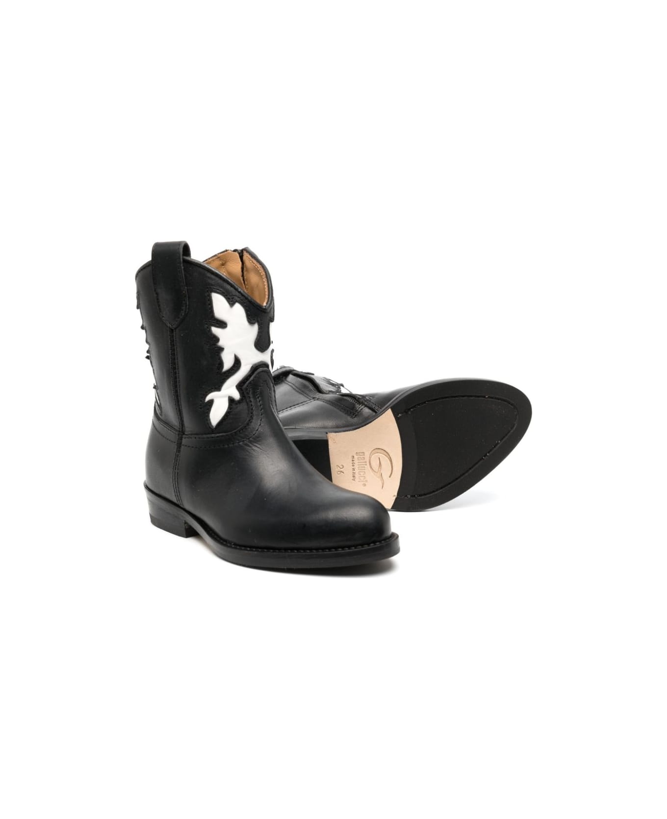 Gallucci Western Boots With Embroidery - Black