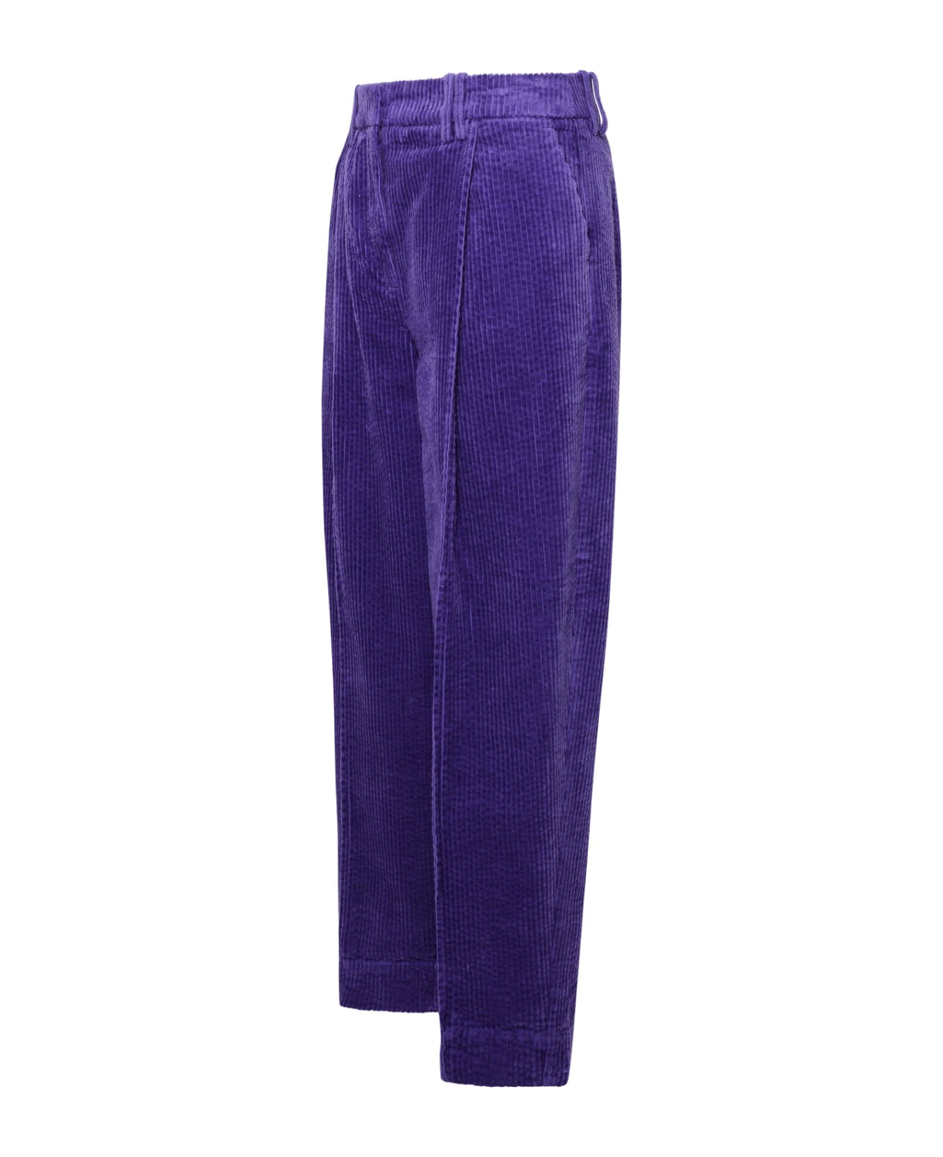 Ganni 'corduroy' Purple Corduroy Pants - Violet