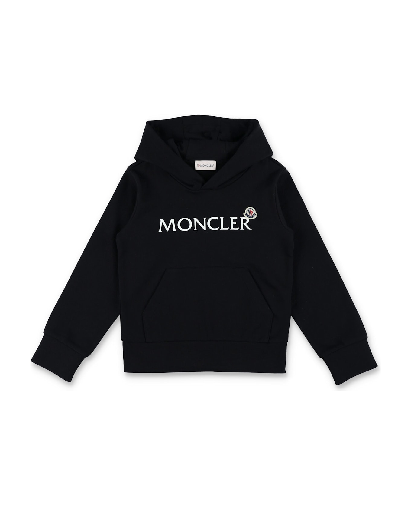 Moncler Kid - Logo Cotton Hoodie - BLACK