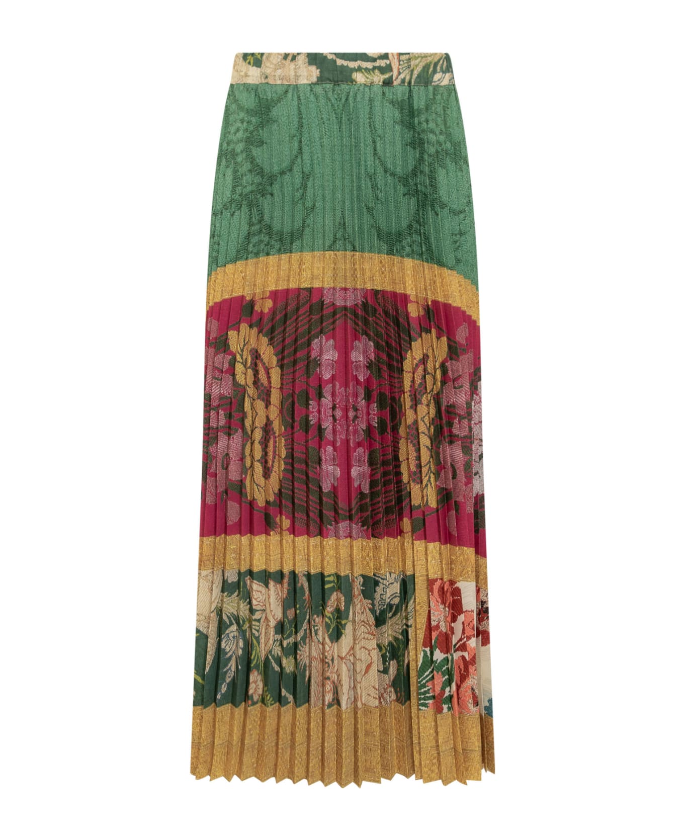 Pierre-Louis Mascia Skirt With Floral Print - VERDE BORDEAUX MULTI