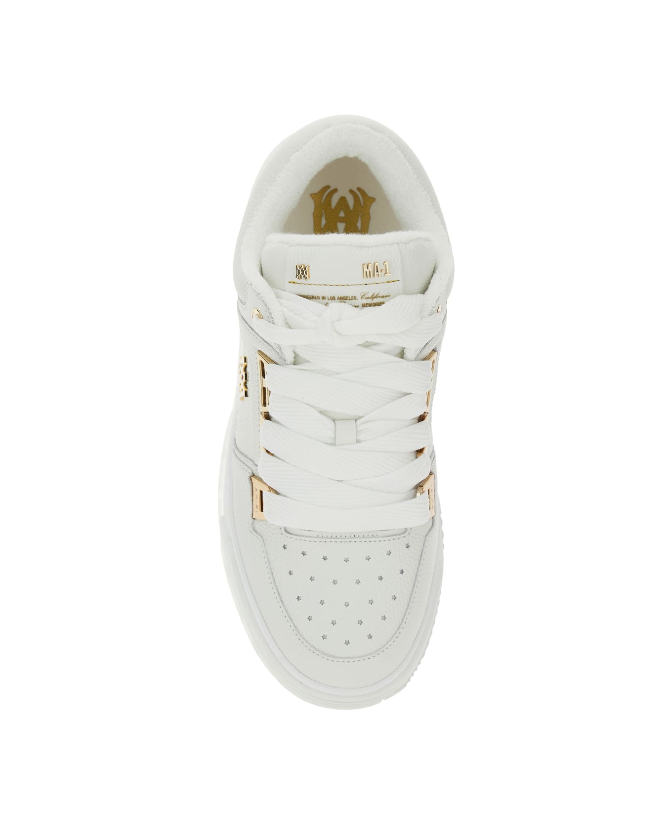 AMIRI White Sneakers With Logo Patch On The Side And Logo Lettering On The Rear In Leather Man - White
