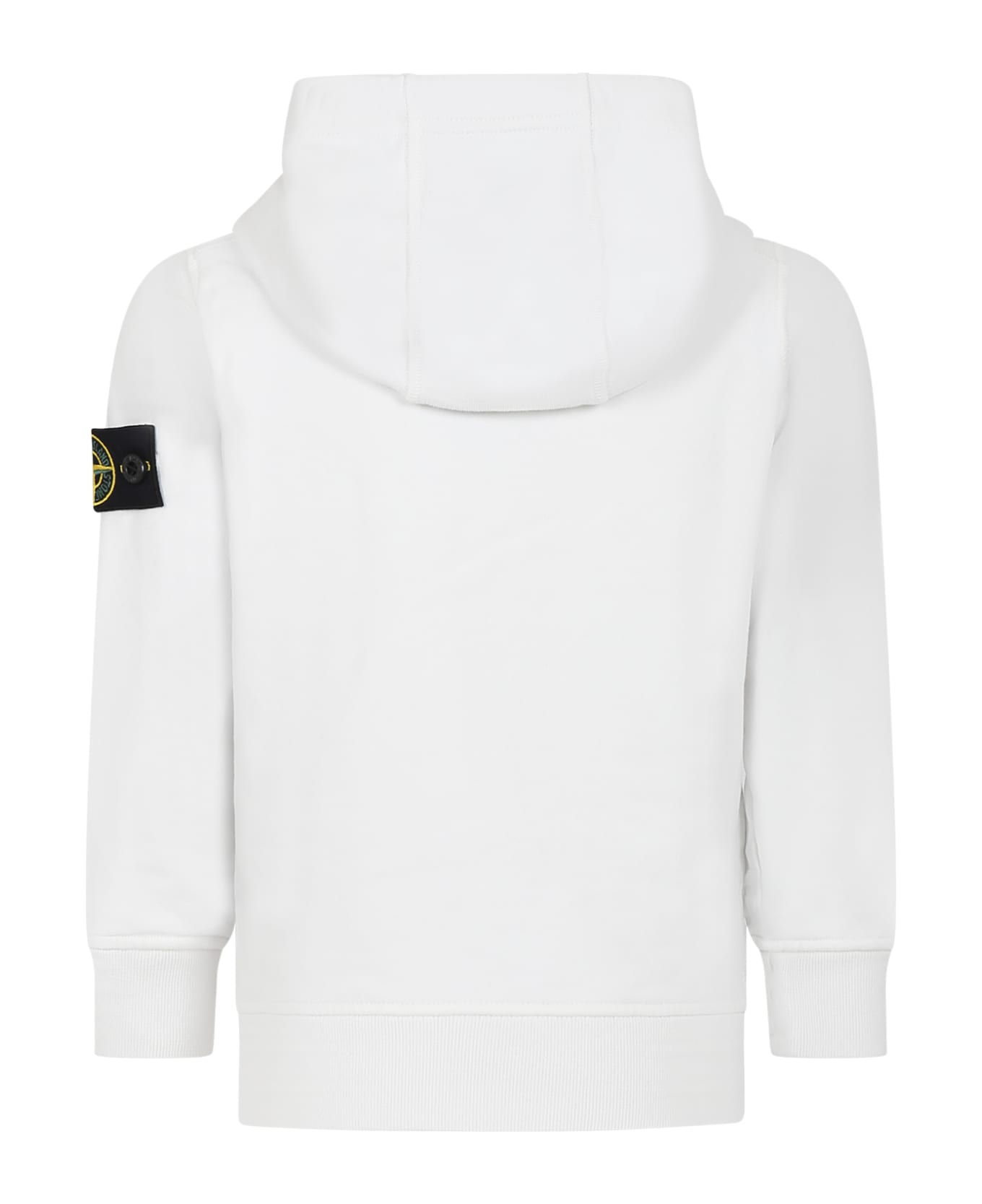 Stone Island Junior Ivory Sweathirt For Boy With Compass - Ivory