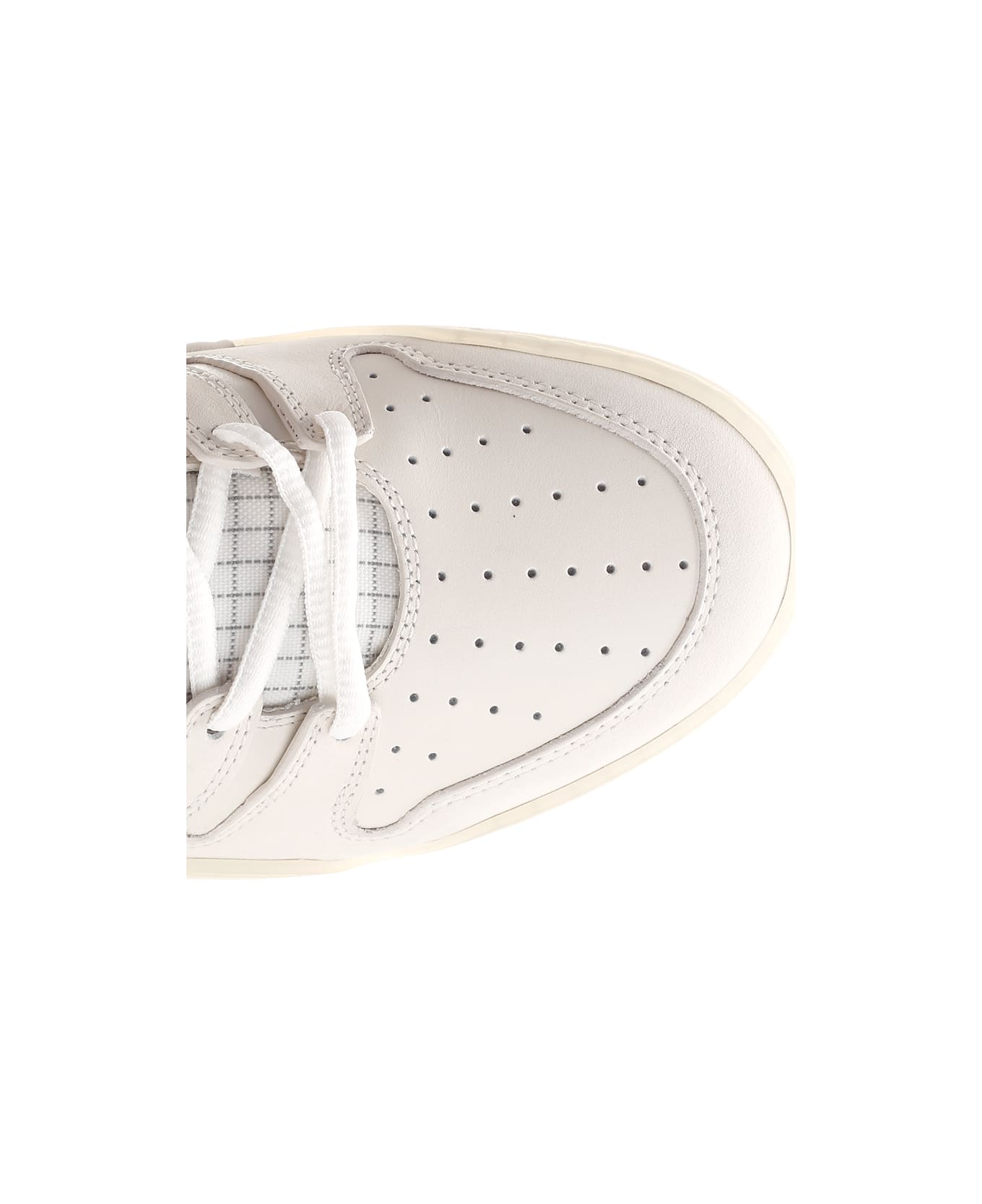 Moncler White Pivot Mid Sneakers - WHITE