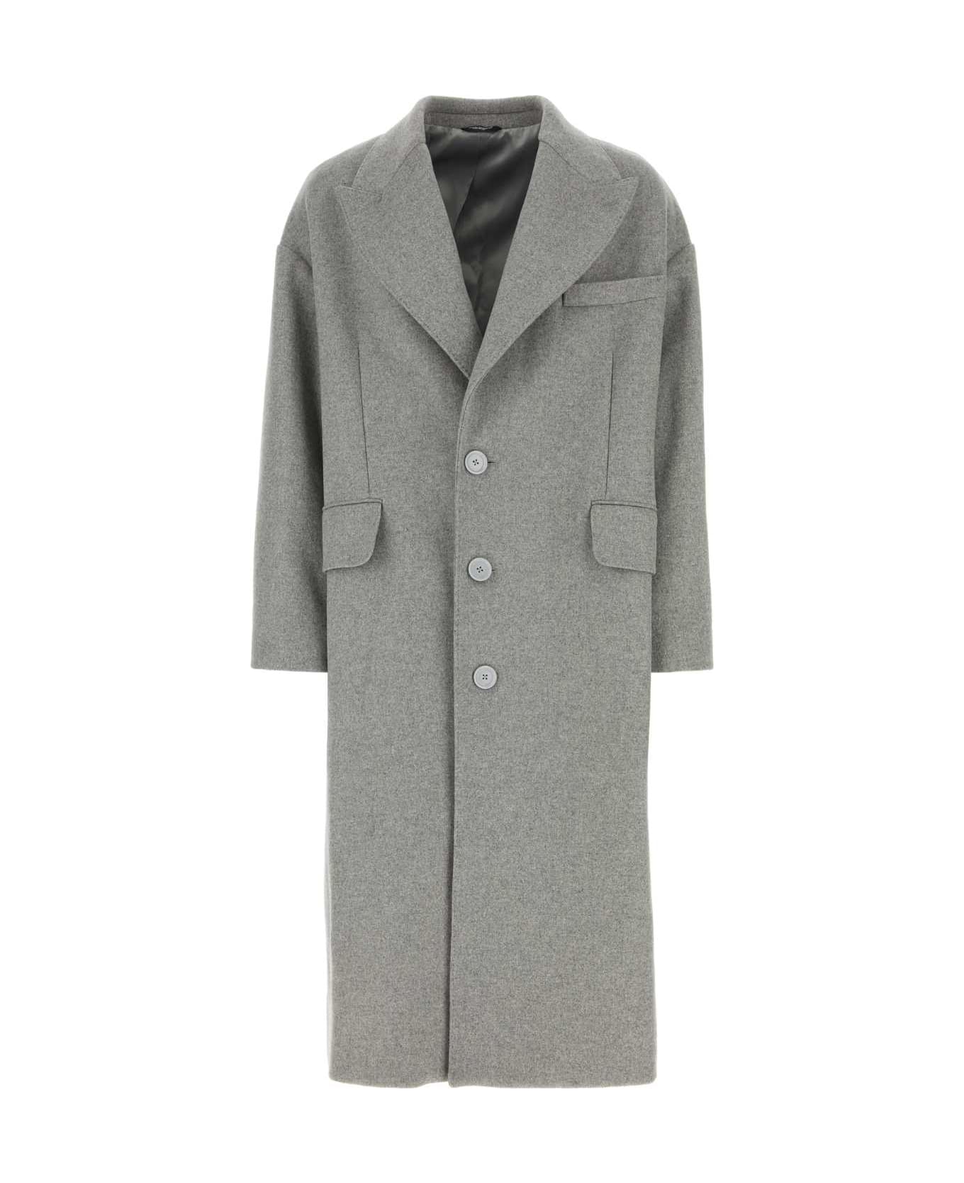 Dolce & Gabbana Grey Wool Blend Coat - S8290