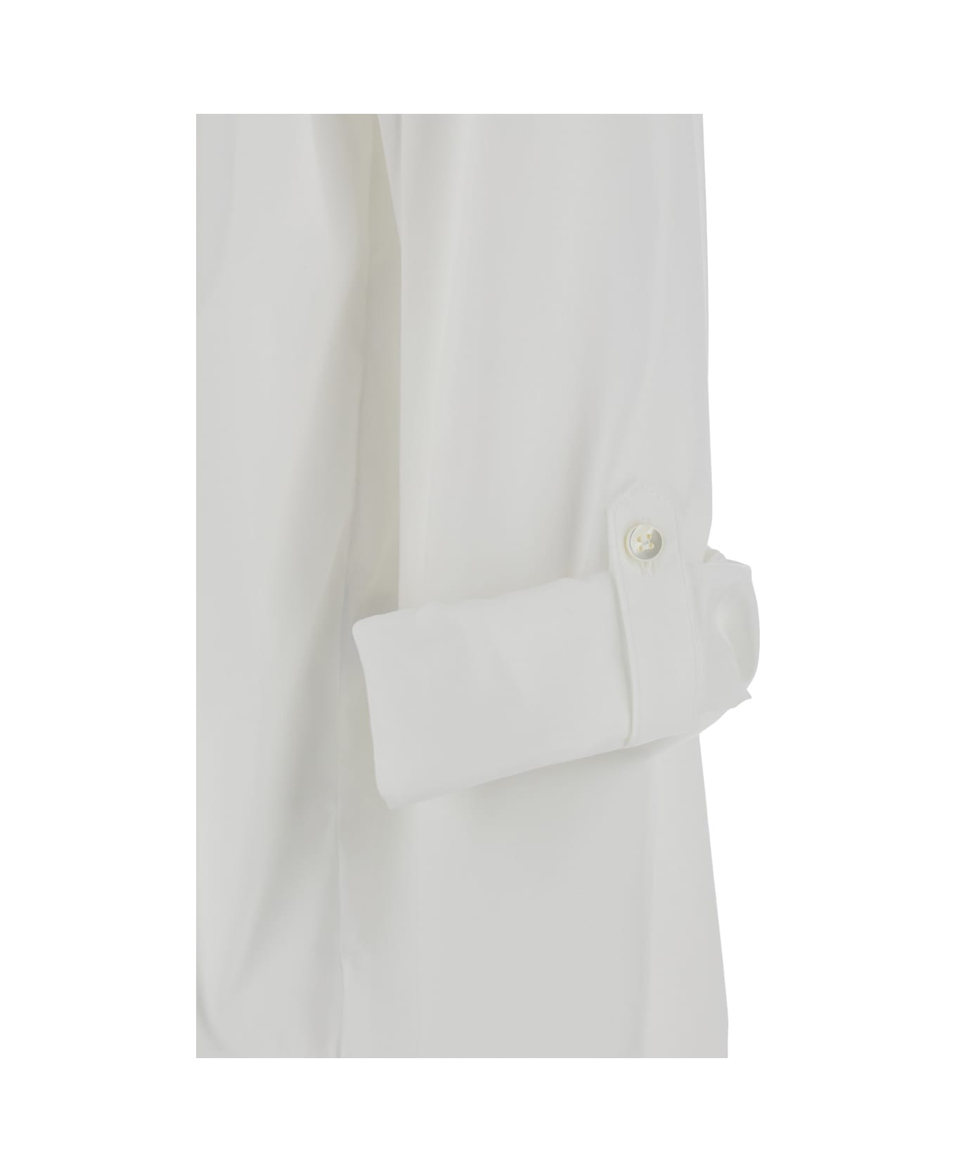 Brunello Cucinelli Oversized White Shirt With Monile Detail In Cotton Blend Woman - White