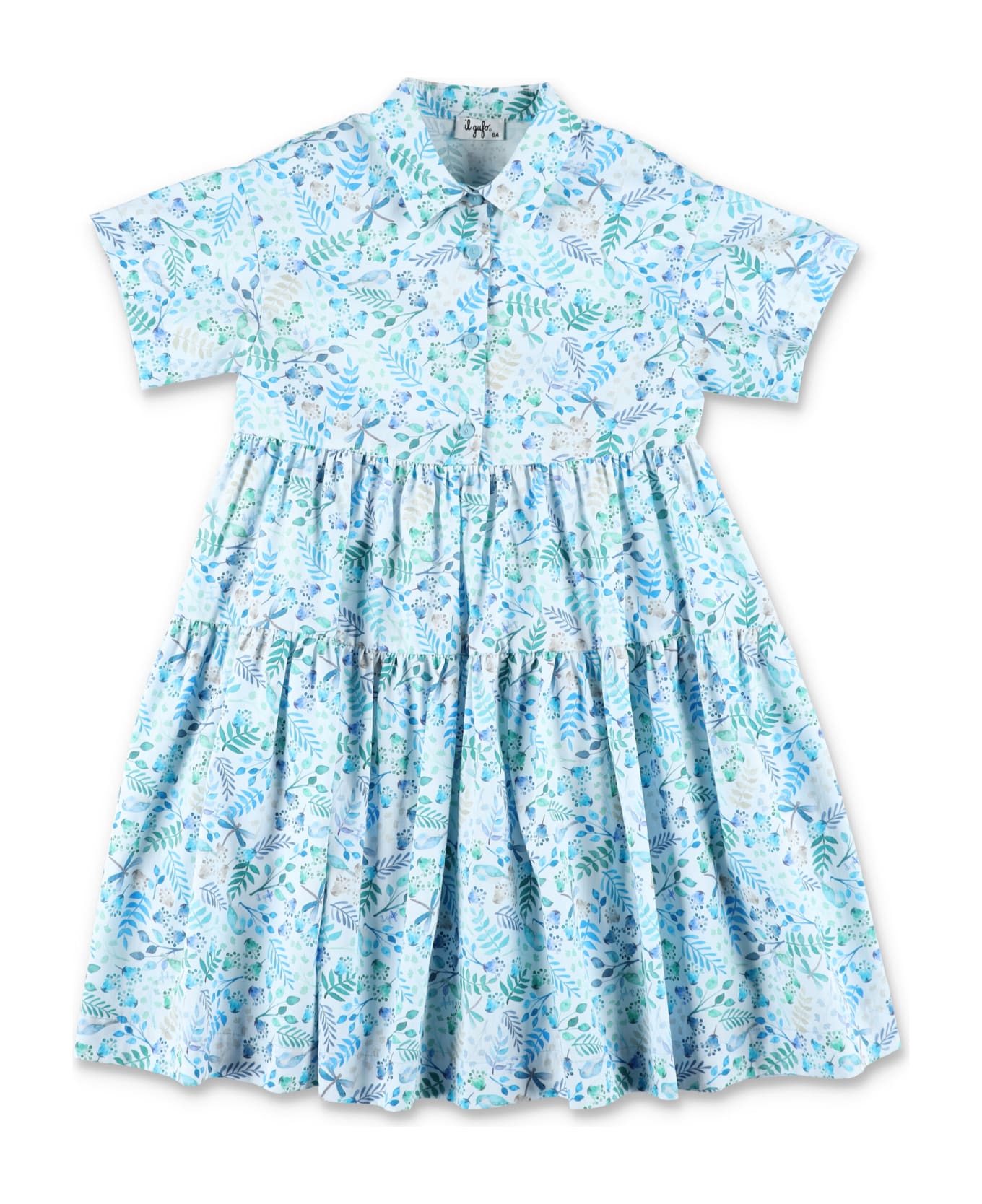Il Gufo Floral Shirt Dress - L.BLUE ワンピース＆ドレス