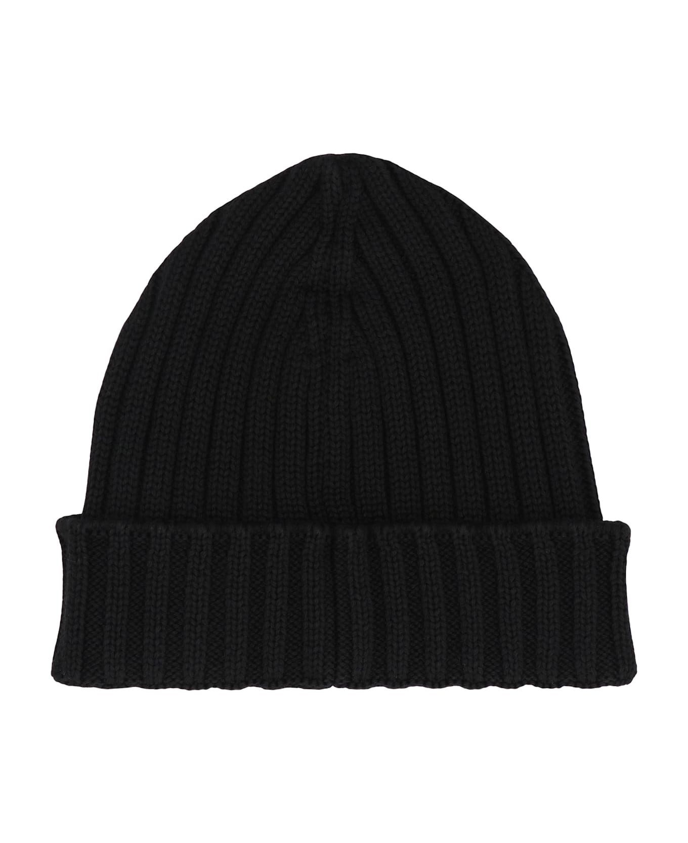 C.P. Company Ribbed Wool Beanie - black