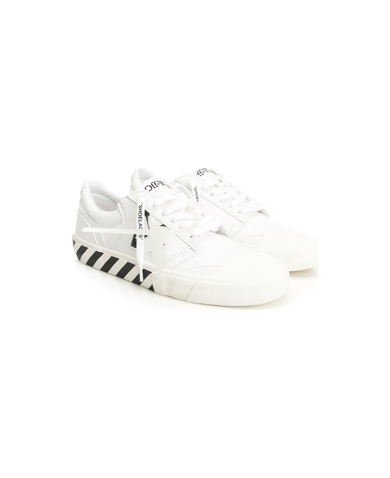 Off-White Sneakers With Laces And Logo - WHITE/BLACK