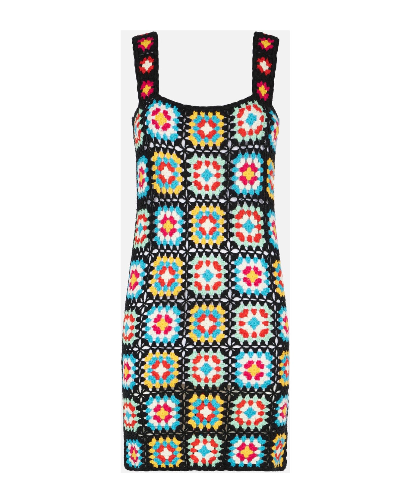 MC2 Saint Barth Woman Multicolor Crochet Dress - BLACK ワンピース＆ドレス