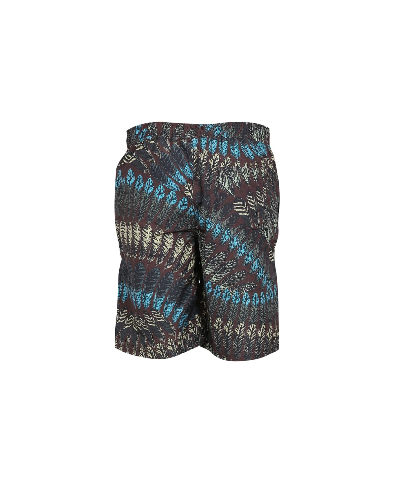 Marcelo Burlon Logo Print Boxer Swimsuit - BROWN