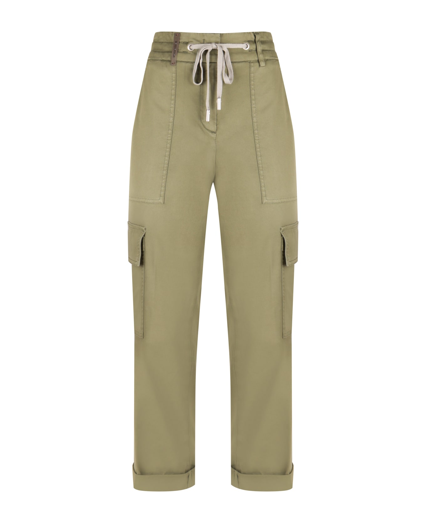 Peserico Cotton Trousers - green ボトムス