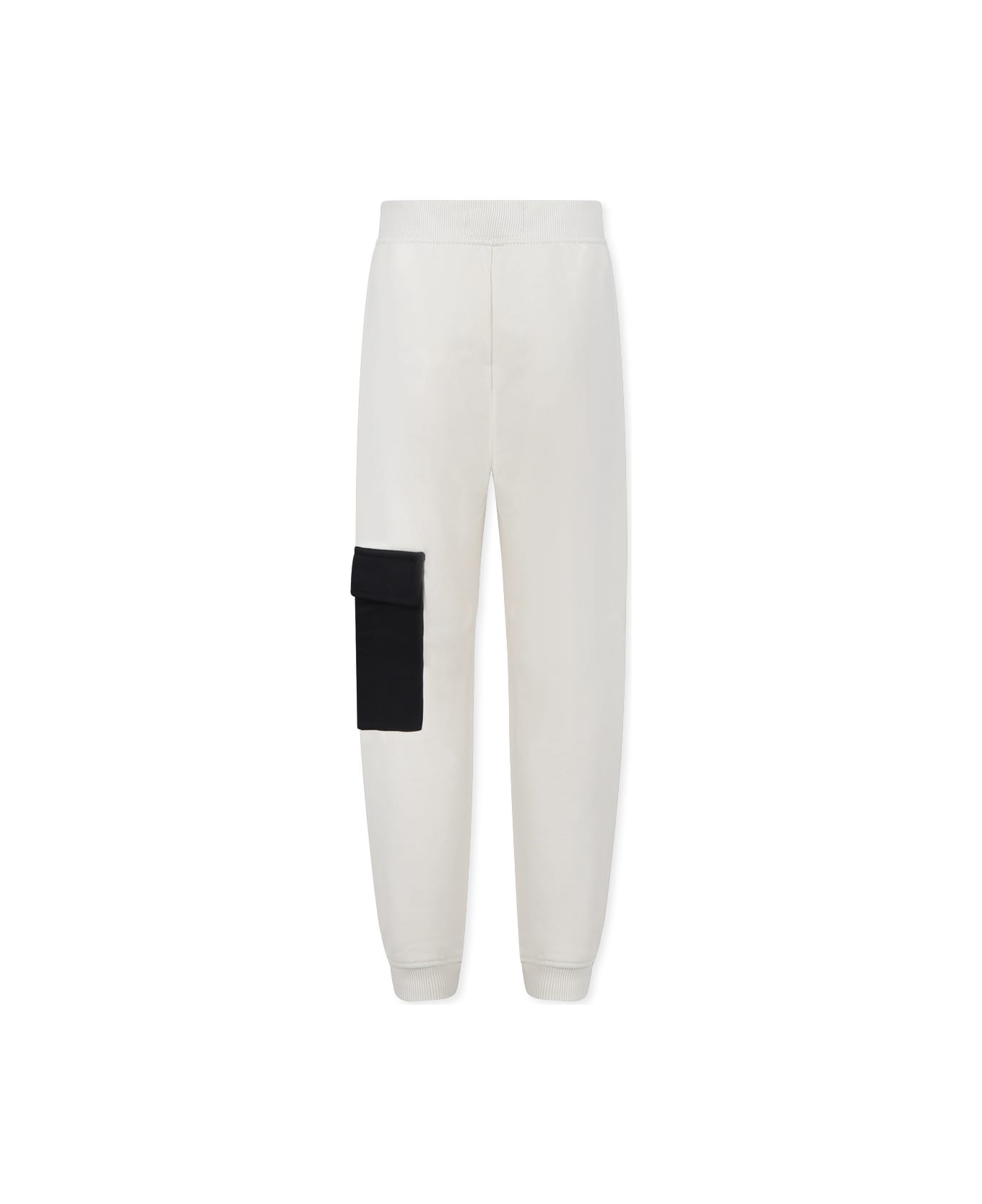 Calvin Klein Ivory Trousers For Boy With Logo - Ivory