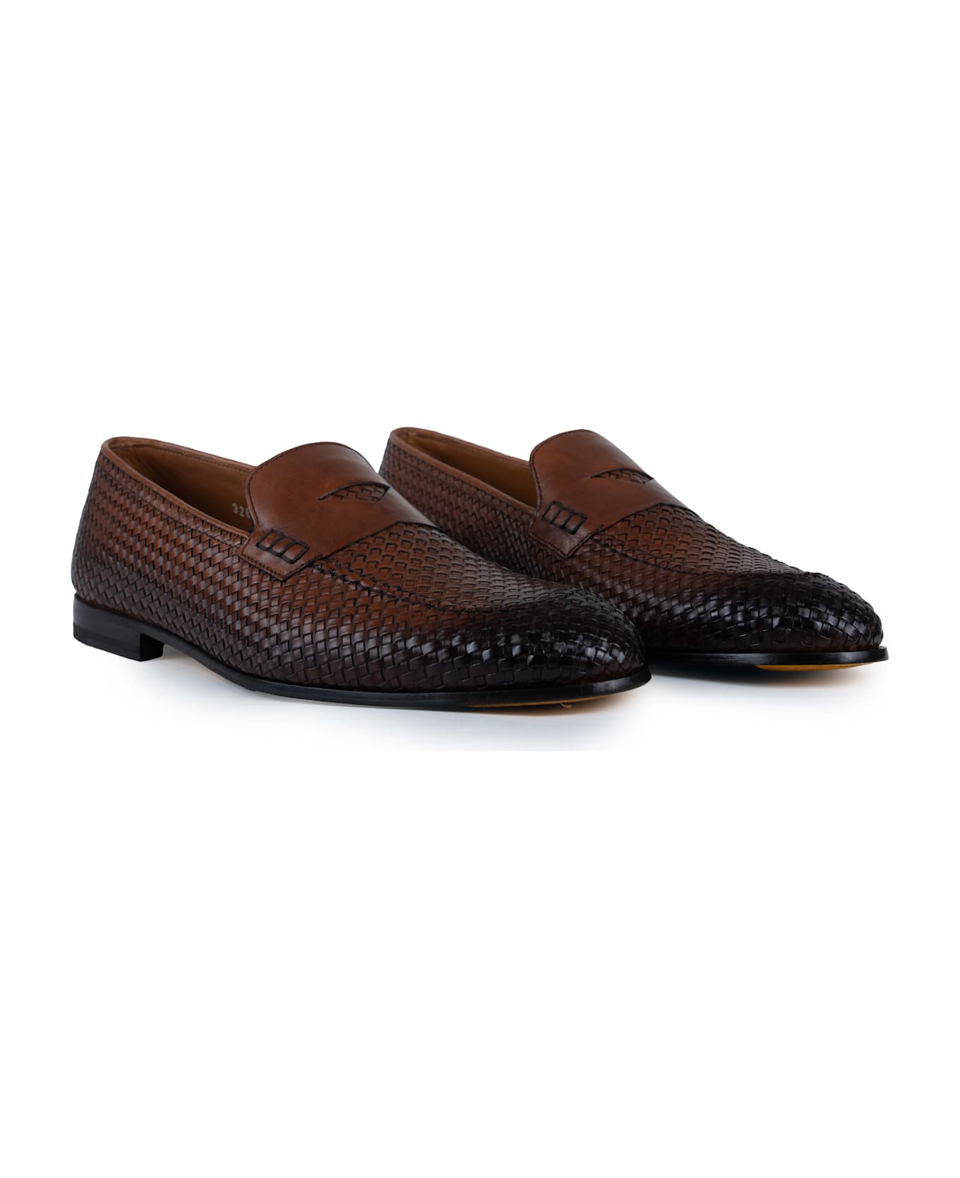 Doucal's Woven Leather Moccasins - Braidy cuoio+f.do t.moro