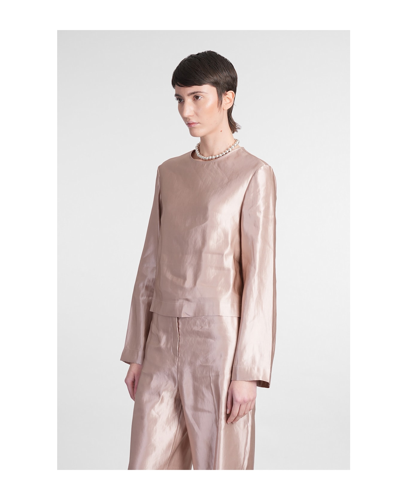 Loulou Studio Nino Blouse In Rose-pink Linen - rose-pink