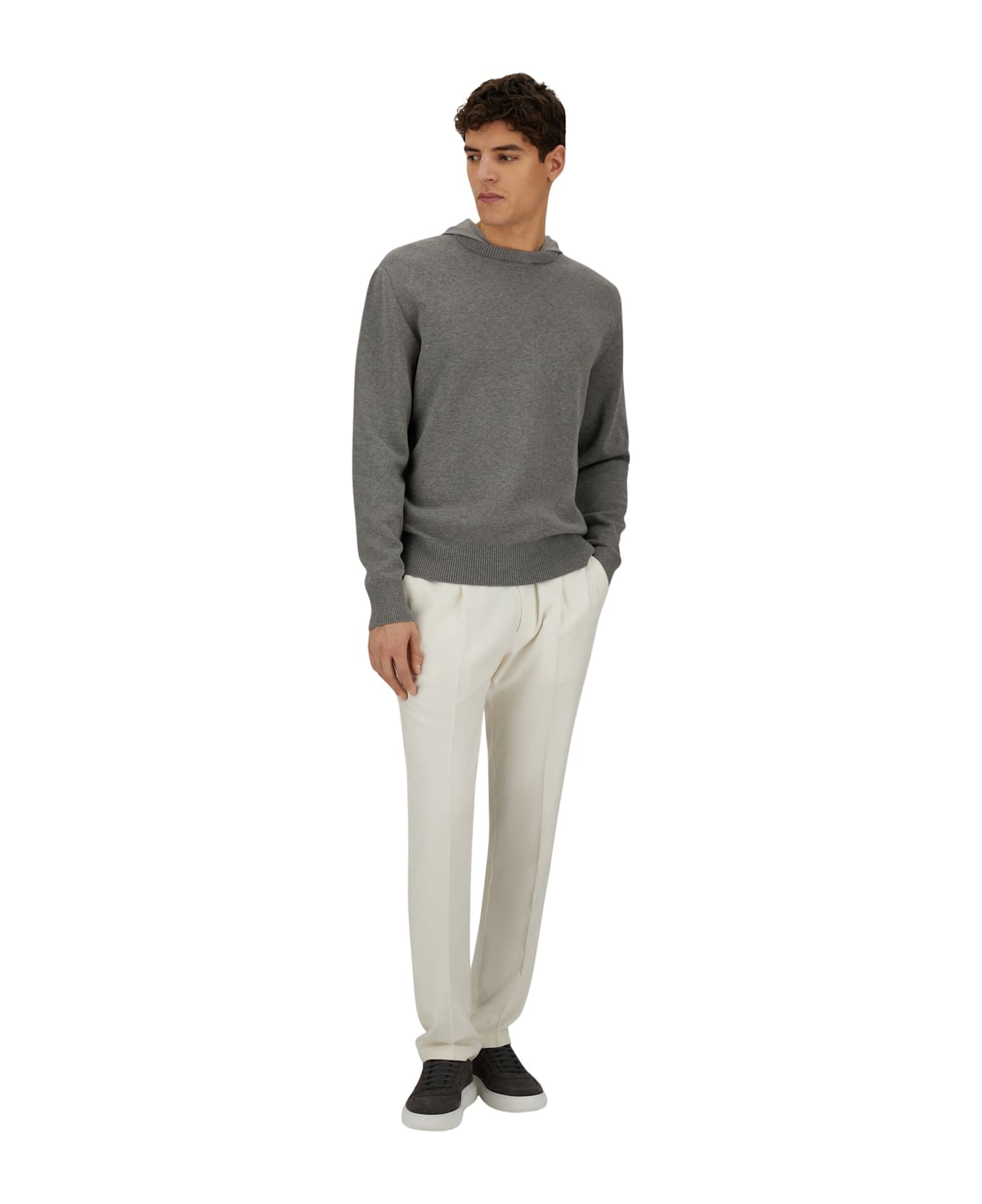 Herno Sweater Hooded Nylon - Grey