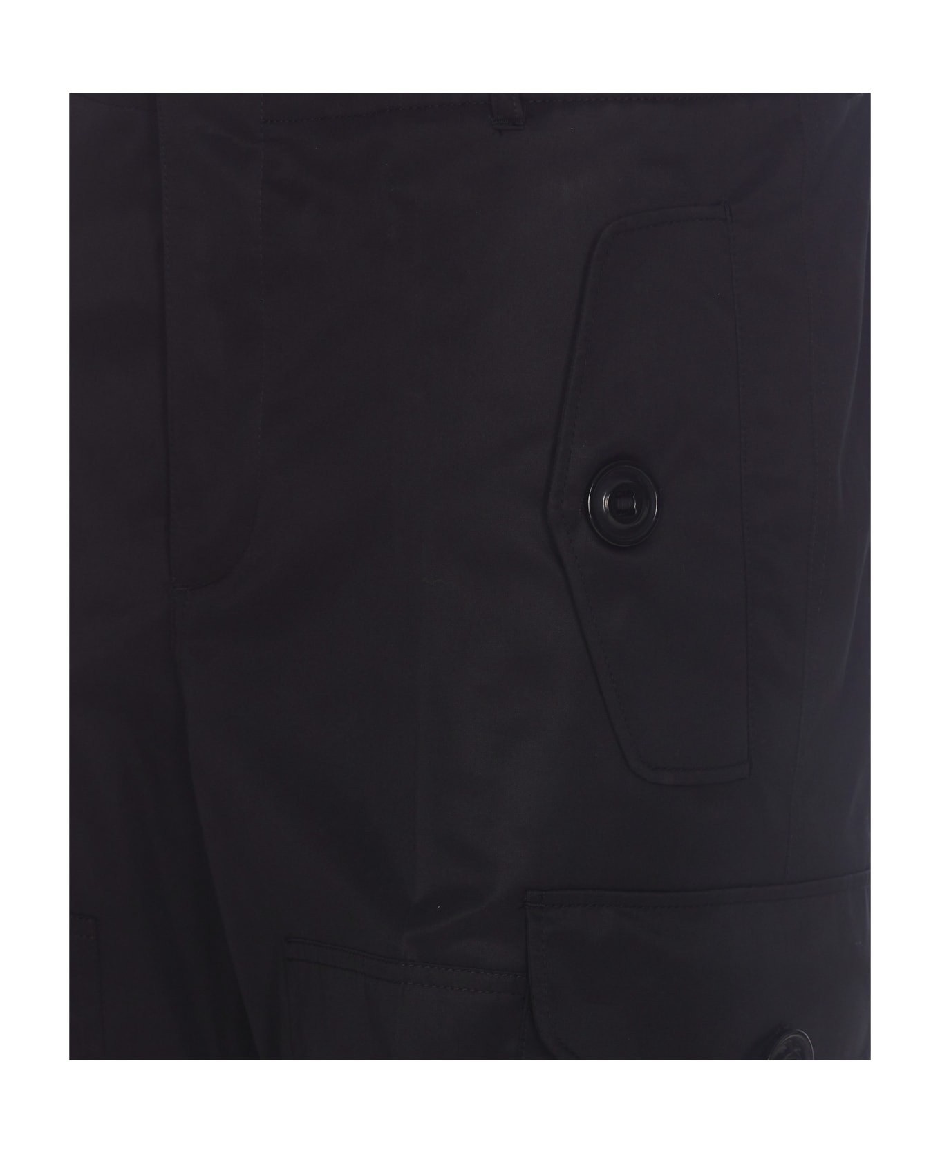 Alexander McQueen Regular Fit Plain Cargo Pants - Black