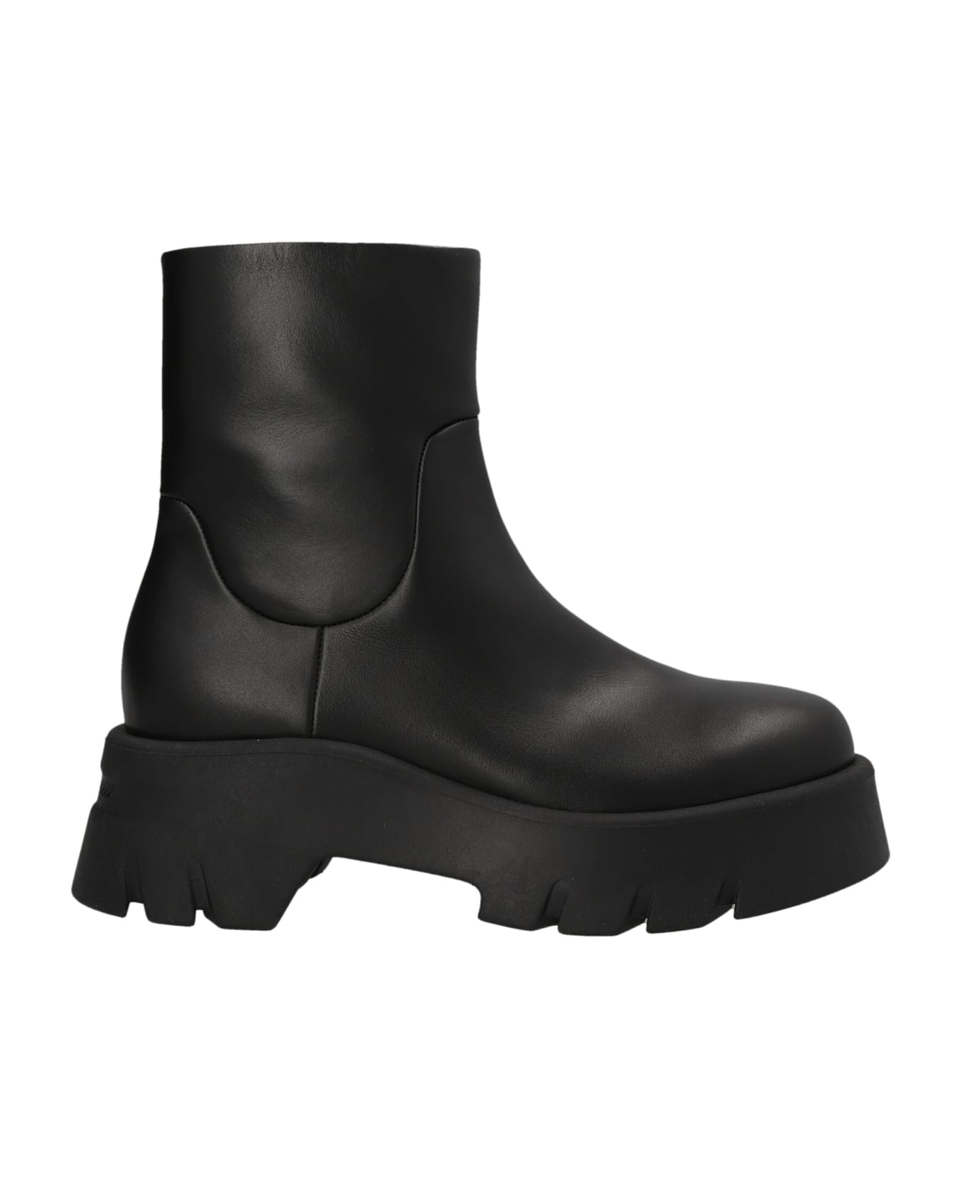 Gianvito Rossi Lug Sole Ankle Boots - Vitello Glove Black