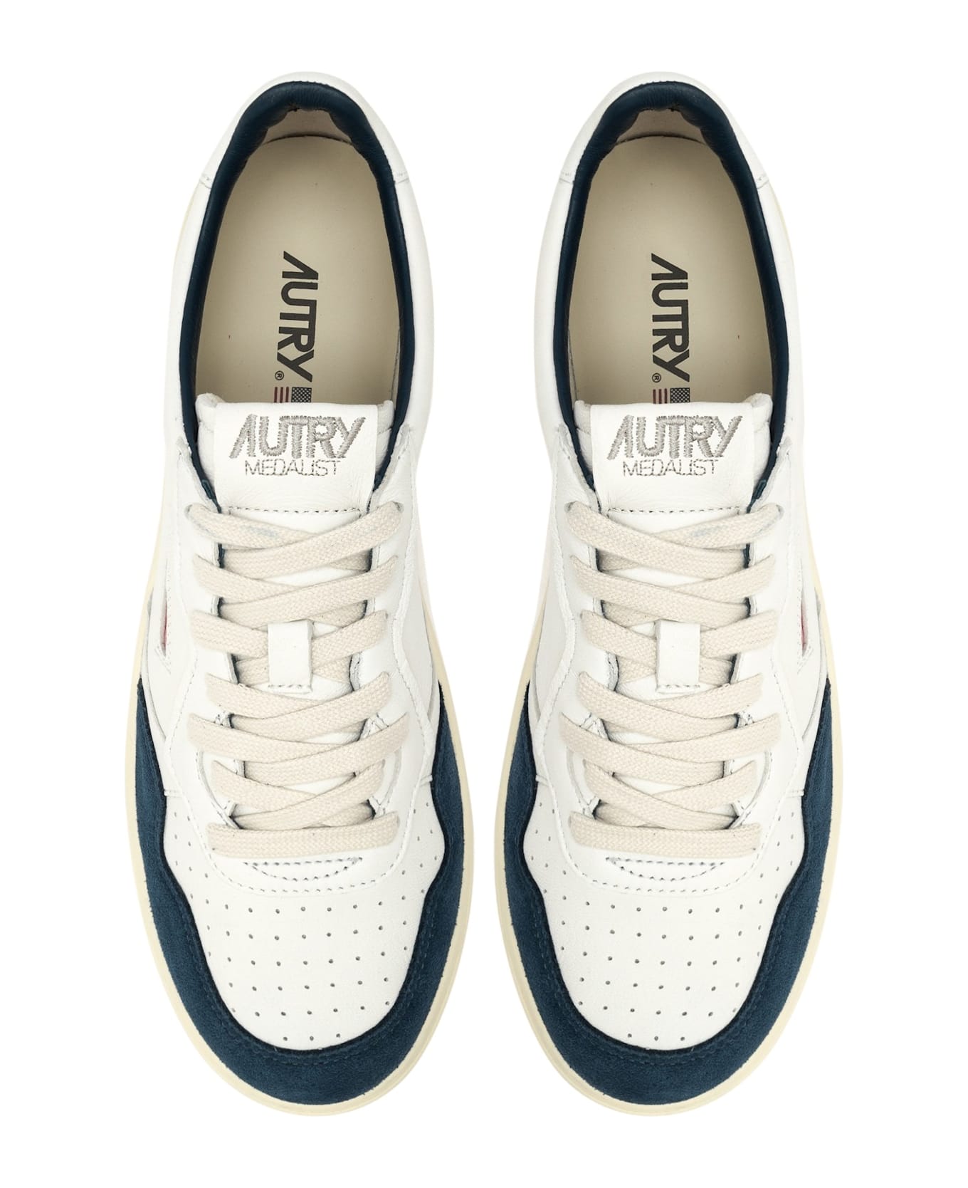 Autry Medalist Lowgoat Suede Wht Capri - Wht Capri