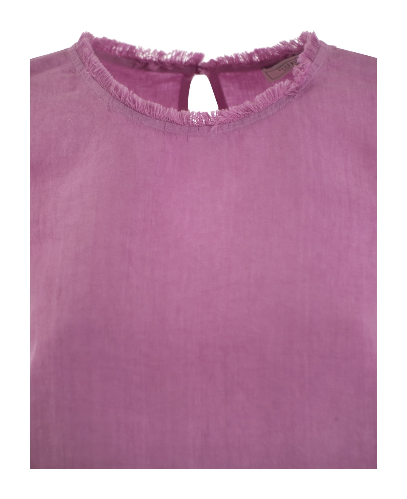 Peserico Sleeveless Linen Top - Pink タンクトップ