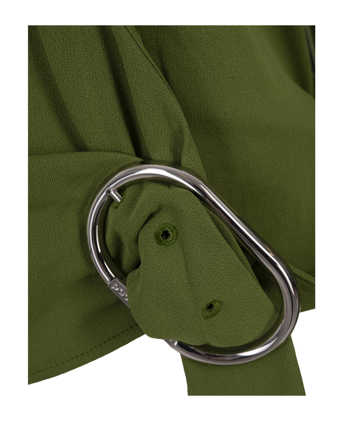 Paco Rabanne Green Draped Top With Piercing Detail - Green