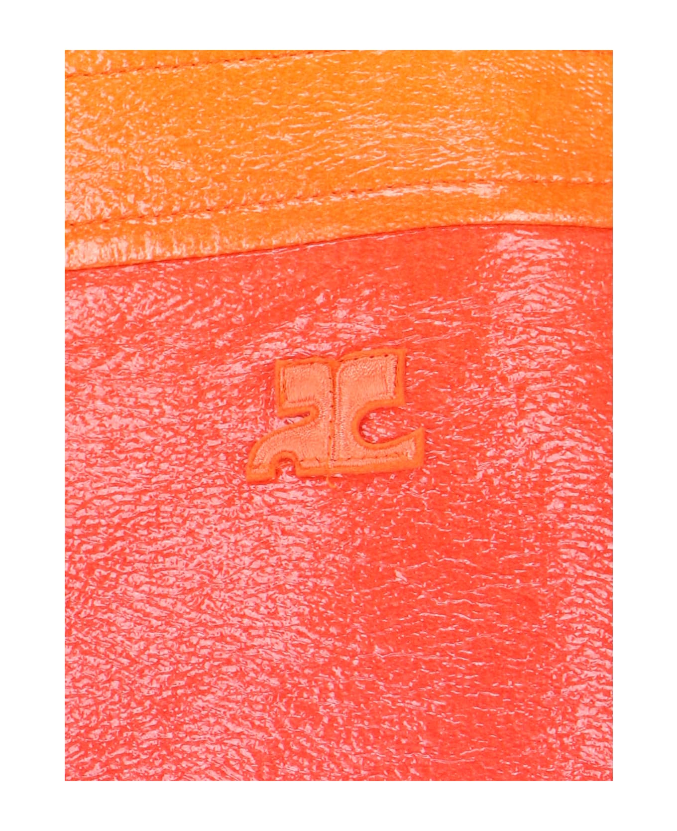 Courrèges 'iconic Vinyl' Mini Skirt - Orange スカート