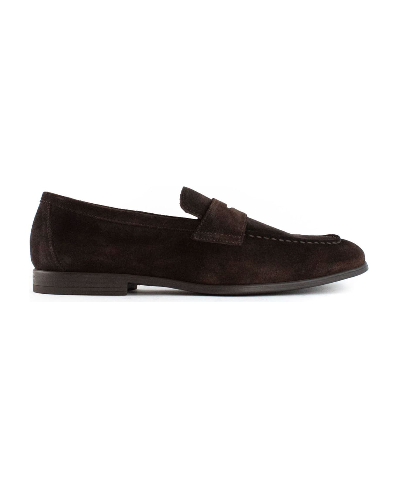 Doucal's Penny Loafer In Brown Suede - Brown