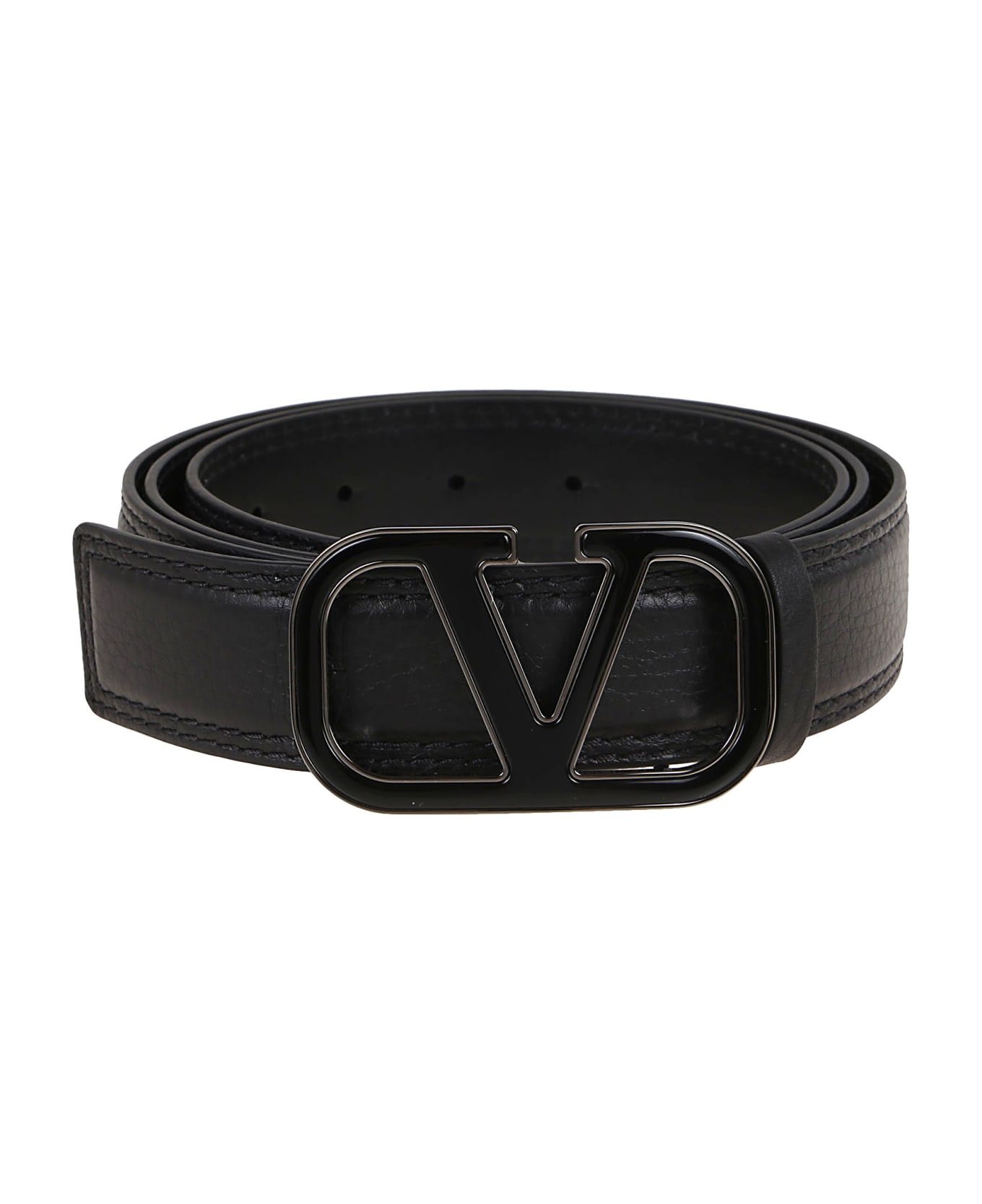 Valentino Garavani Buckle Belt H.35 Vlogo Signature - No Nero
