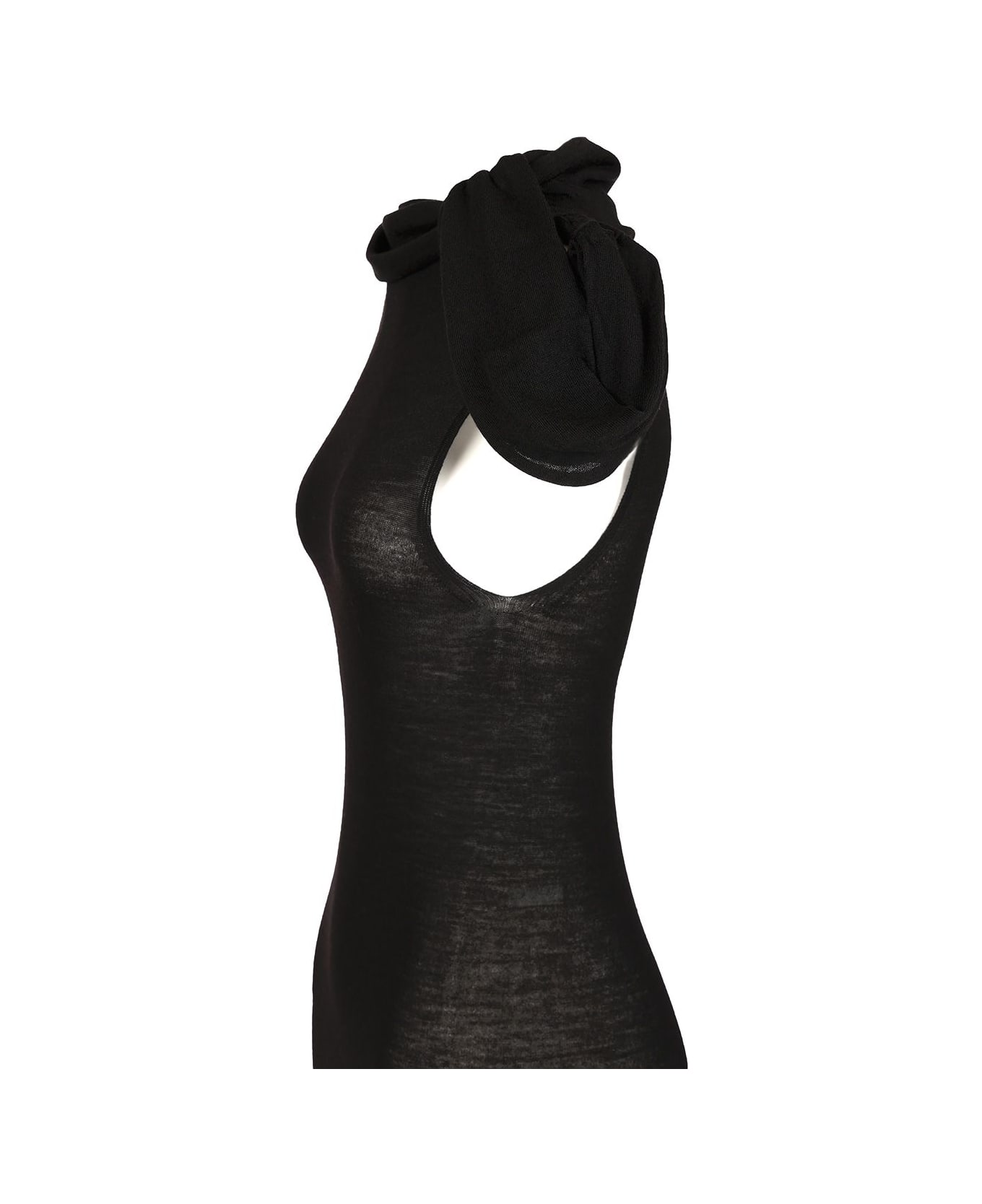 Rick Owens Long Dress In Light Wool - Black