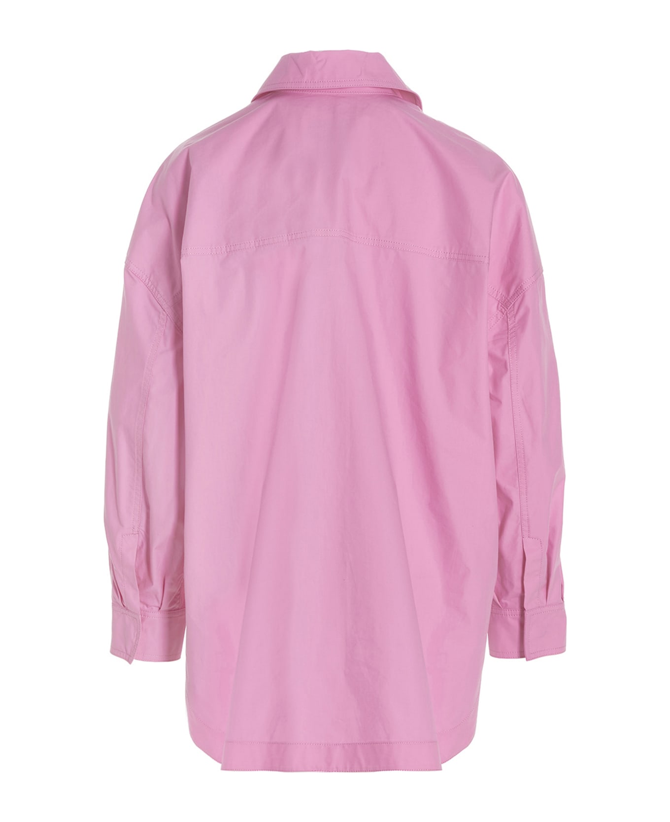 The Attico Logo Embroidery Overshirt - NEON PINK
