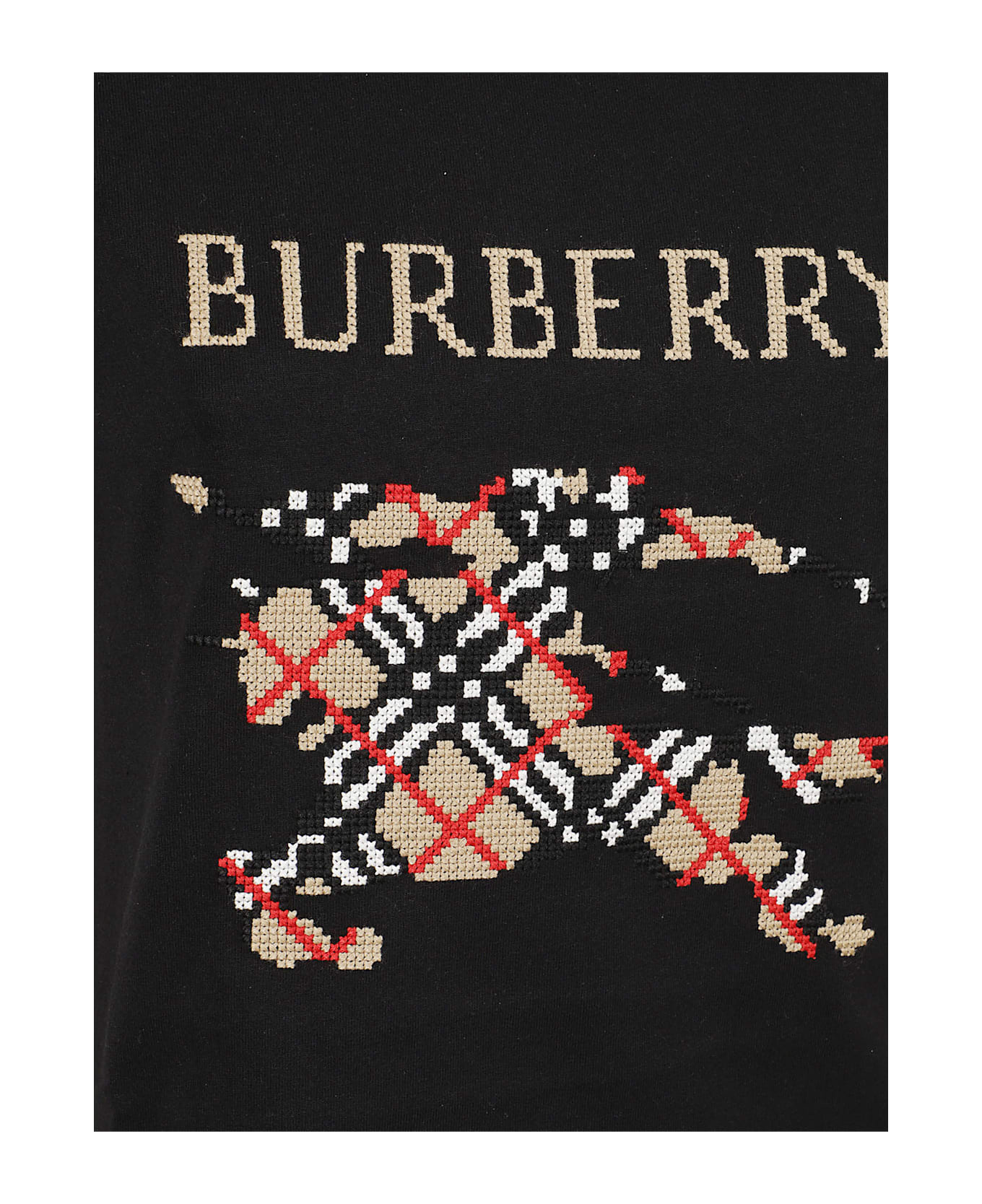 Burberry Check-motif Graphic T-shirt - Black