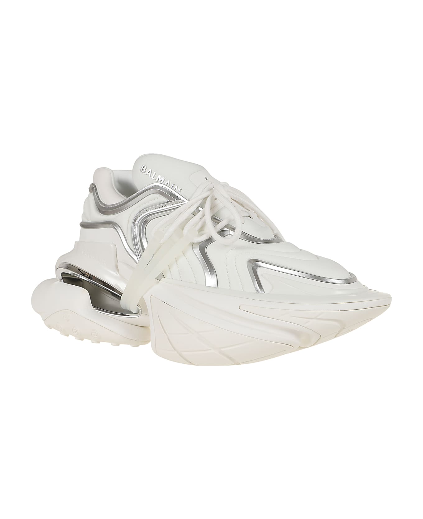 Balmain Unicorn Wave Panelled Sneakers - WHITE