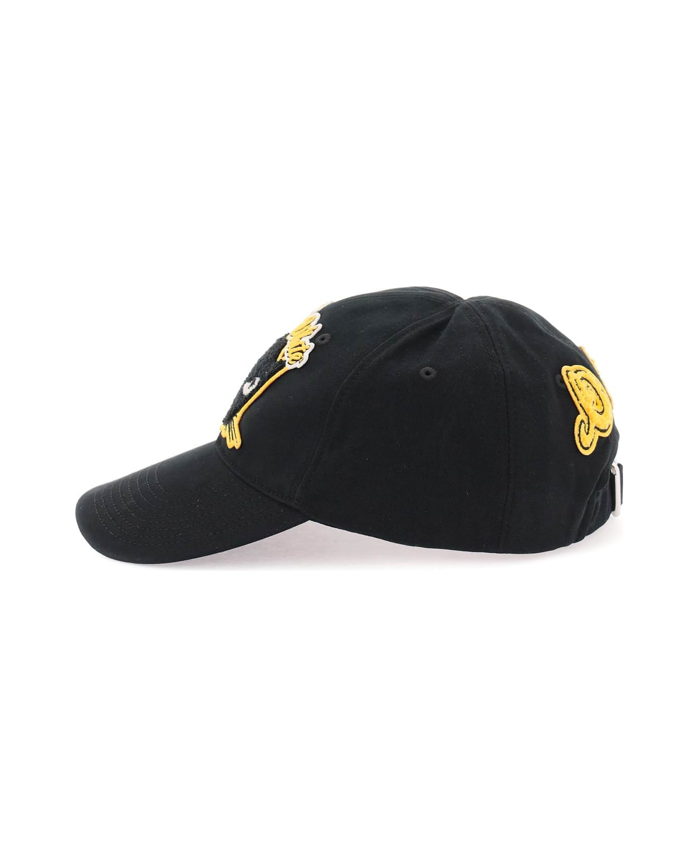 Off-White Baseball Cap With Patch - BLACK YELLOW (Black) 帽子