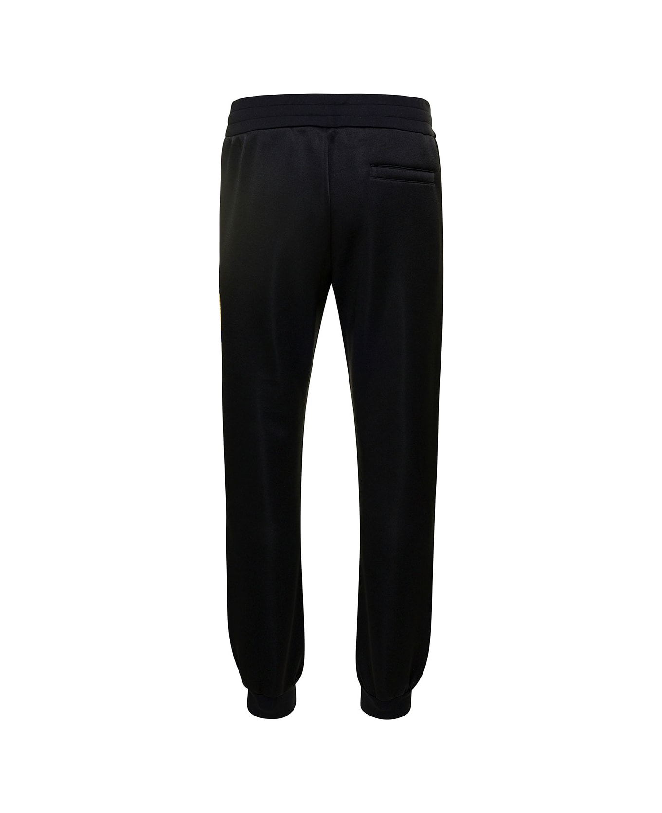 Versace Black Joggers With Barocco Print In Cotton Blend Man - Black