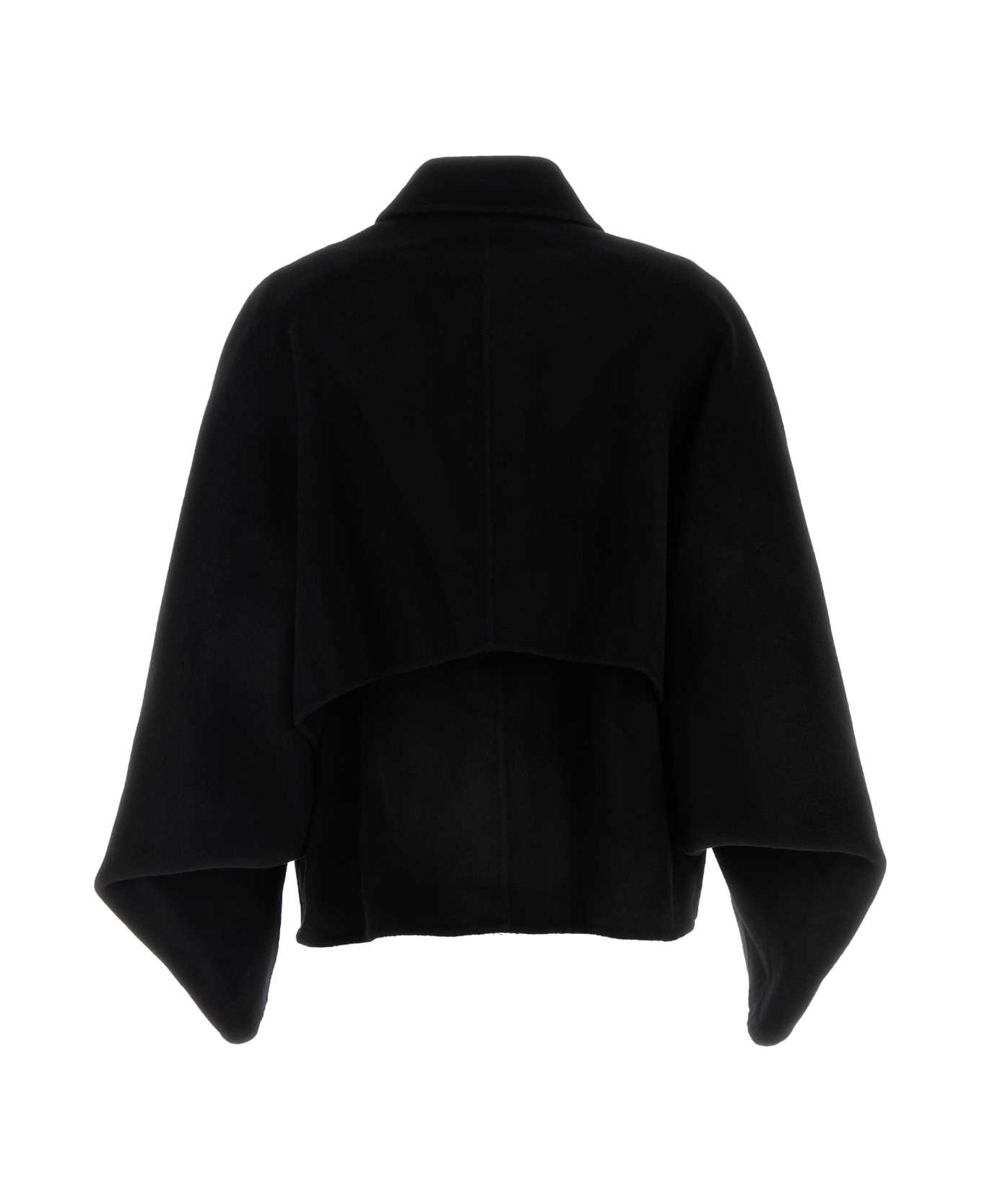 Loulou Studio Black Wool Blend Camila Coat - BLACK